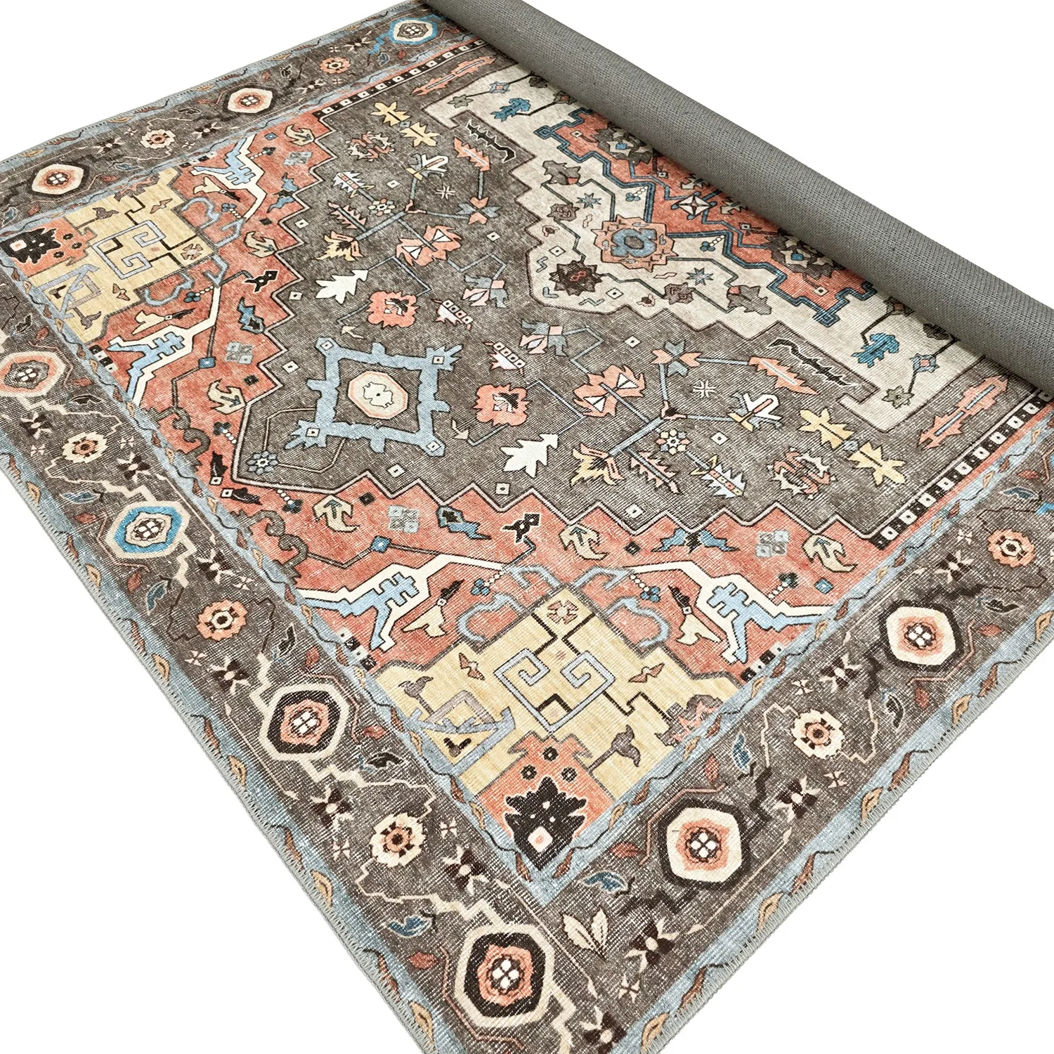 Flatweave rug - Kordava (grey/red)