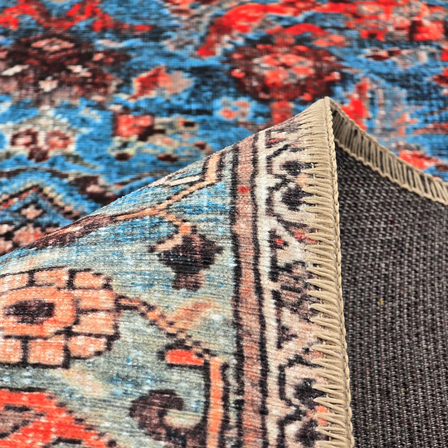 Flatweave rug - Mardin (red/blue)