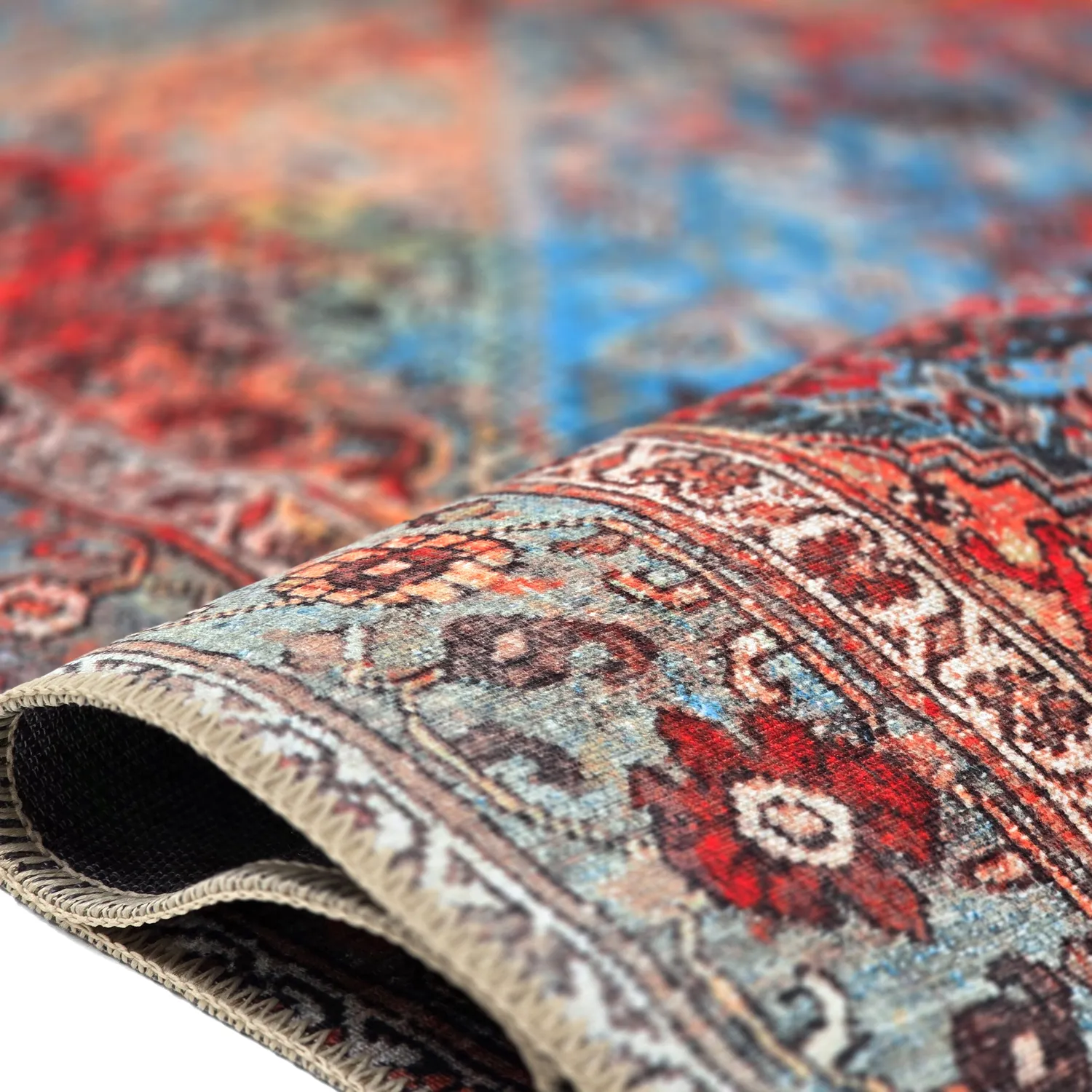 Flatweave rug - Mardin (red/blue)