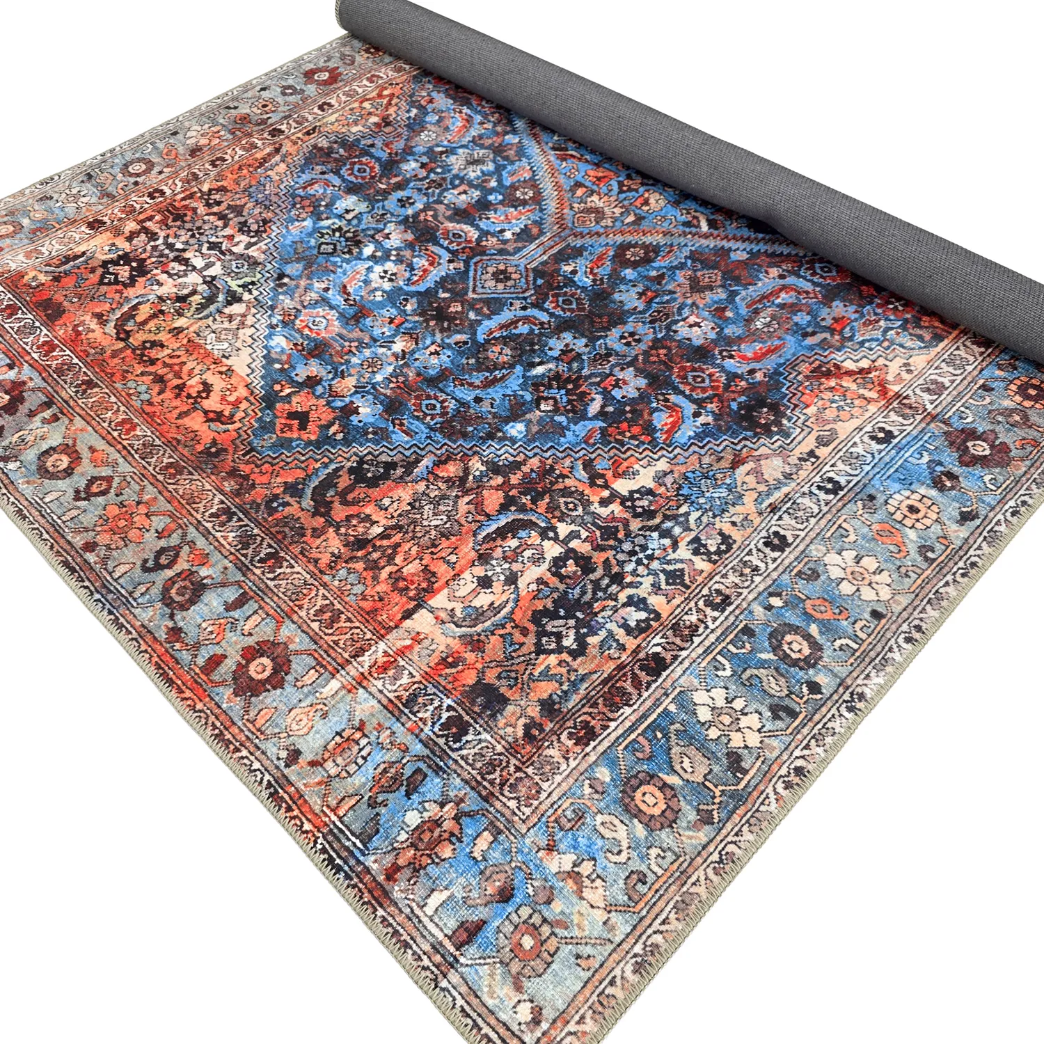 Flatweave rug - Mardin (red/blue)