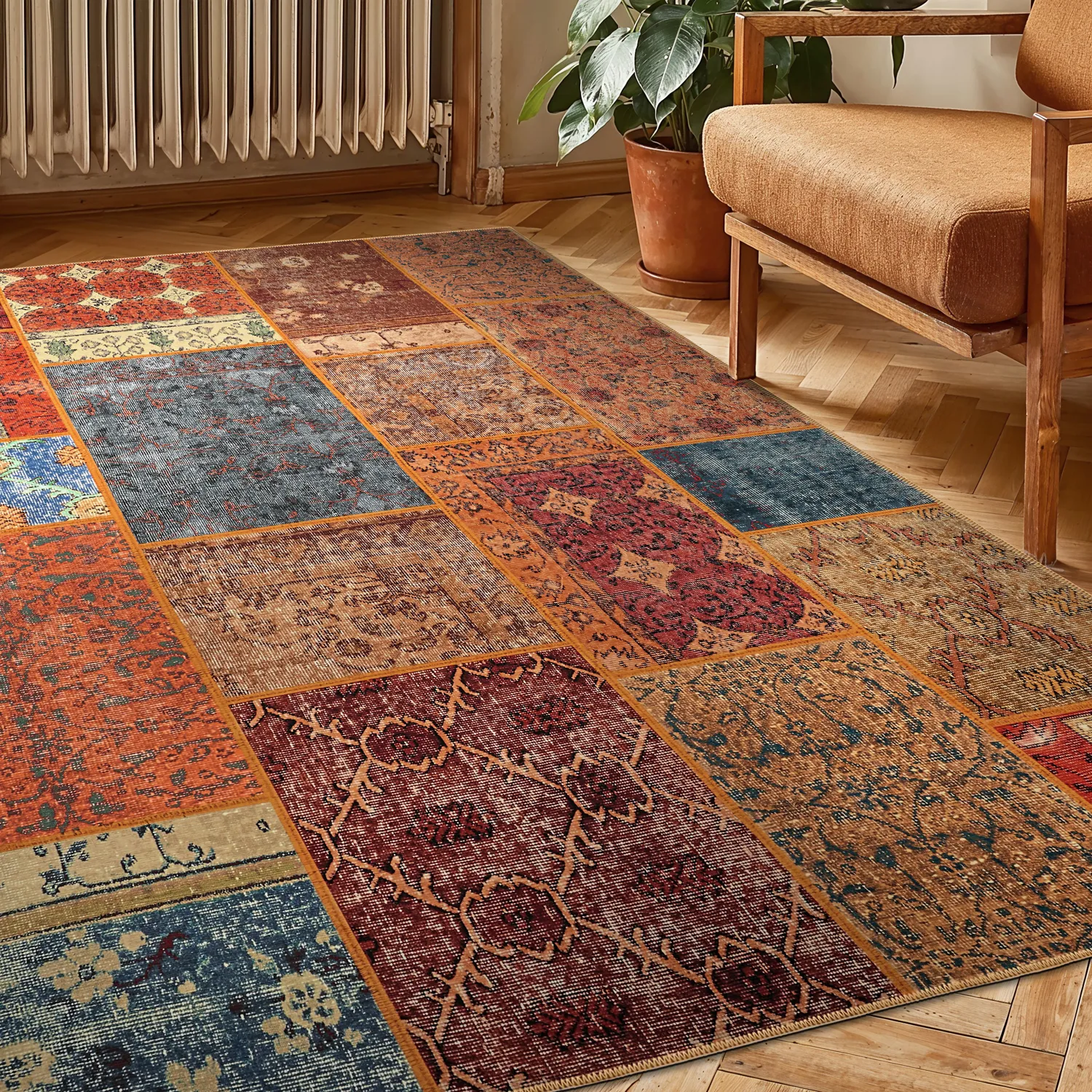 Flatweave rug - Myrina (red/multi)