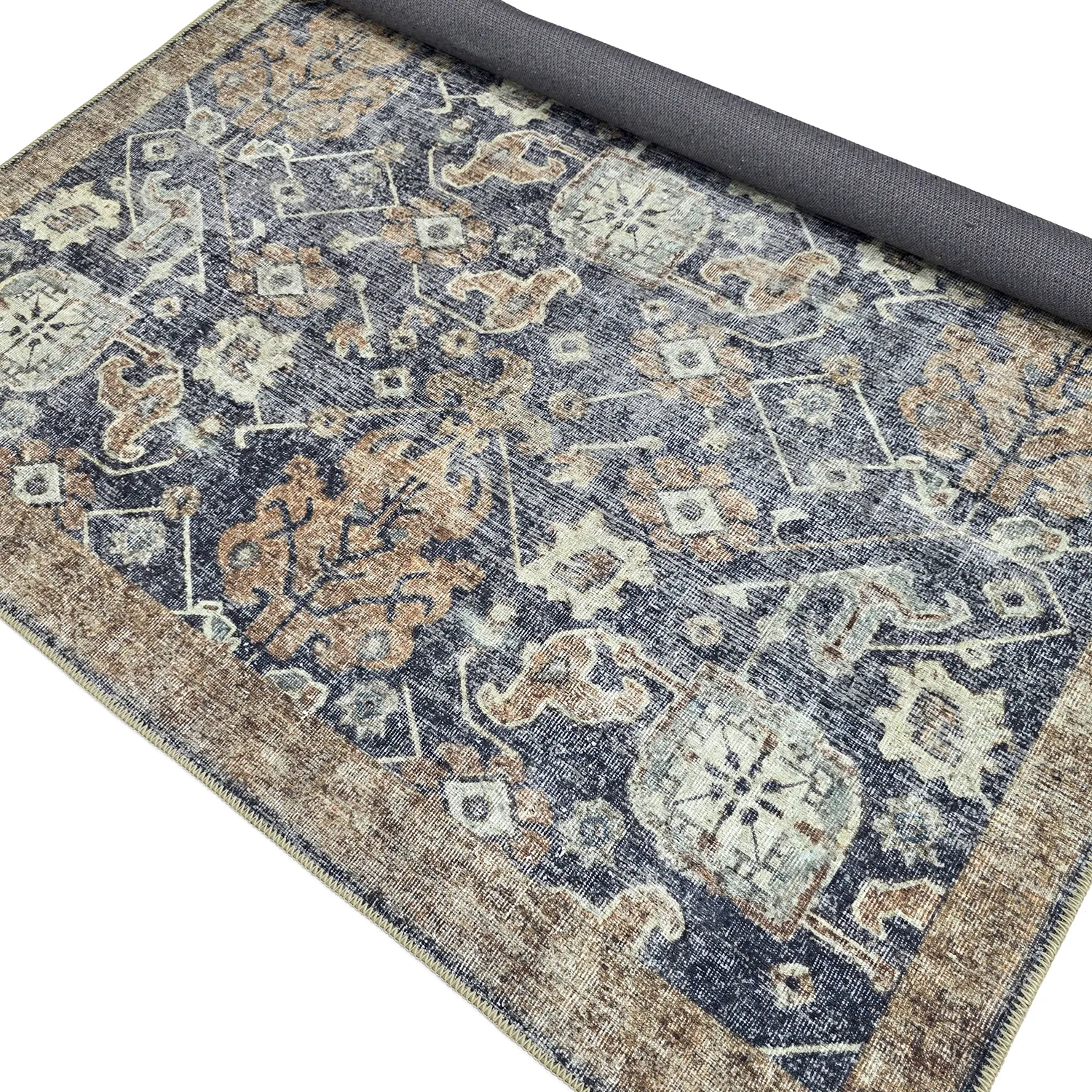 Flatweave rug - Noura (dark blue)