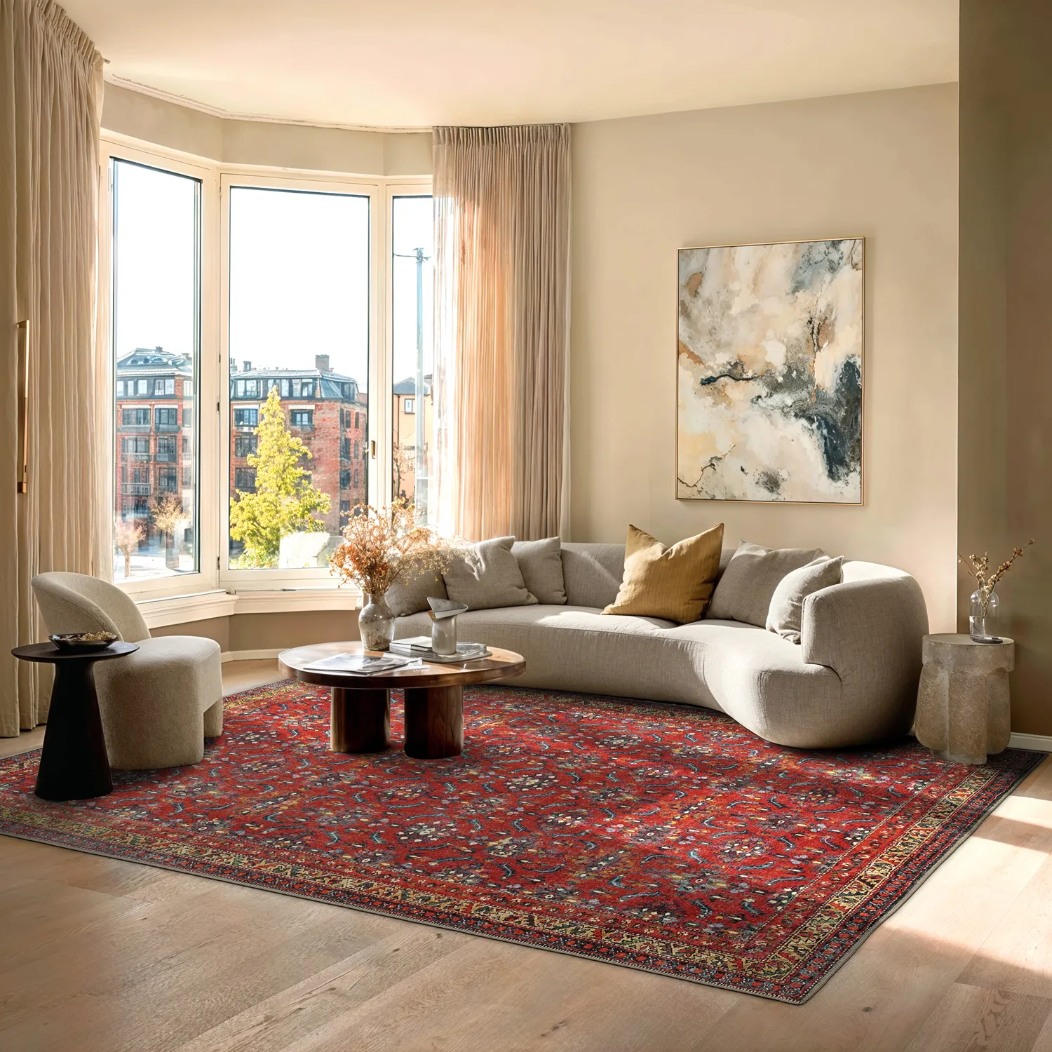 Flatweave rug - Omarien (red)