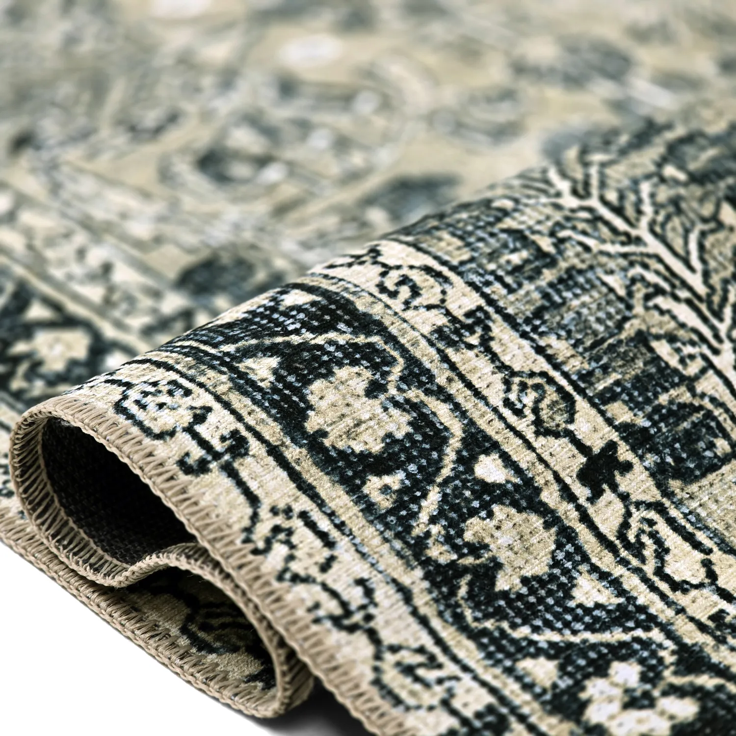 Flatweave rug - Yasirah (blue/green)