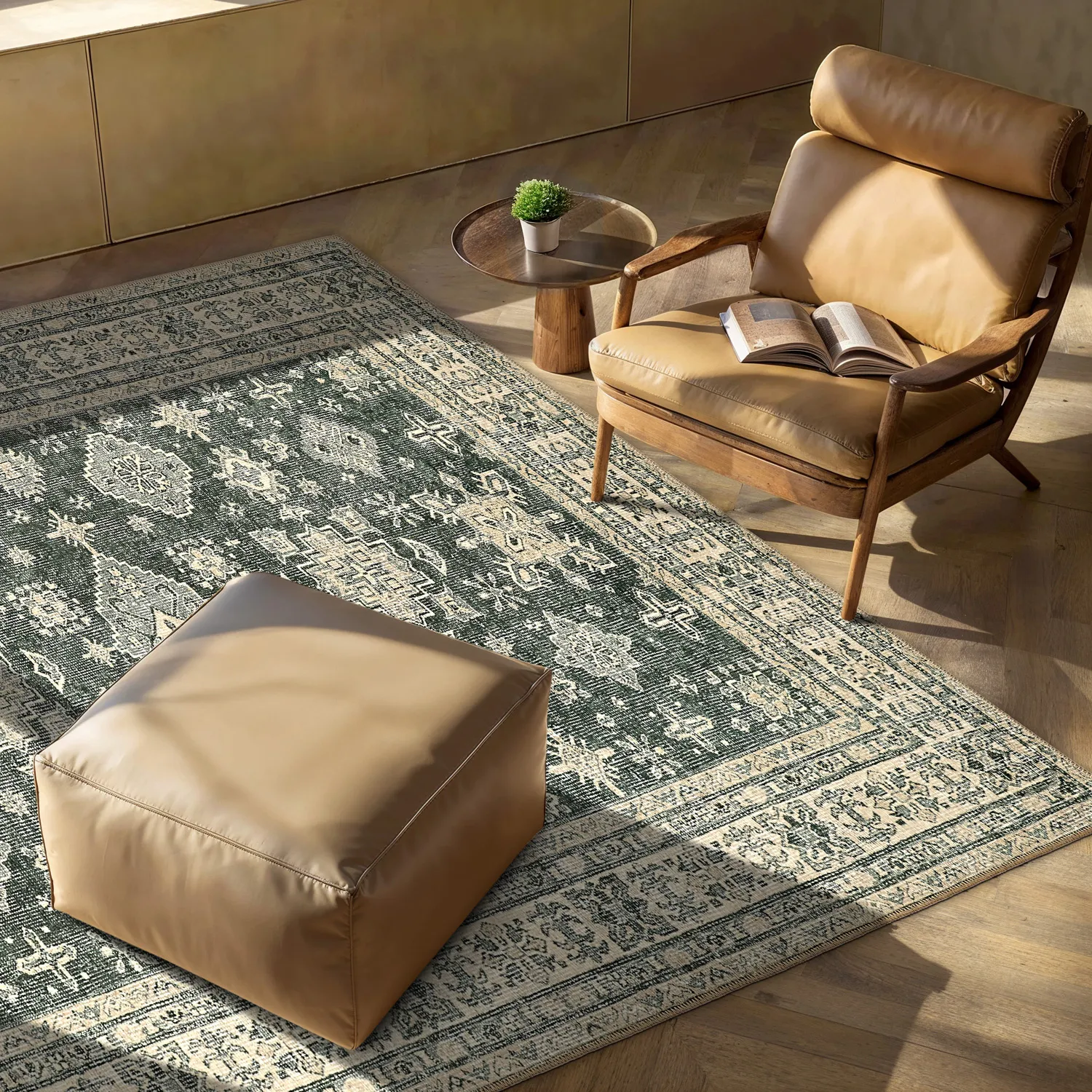 Flatweave rug - Zuleina (green)