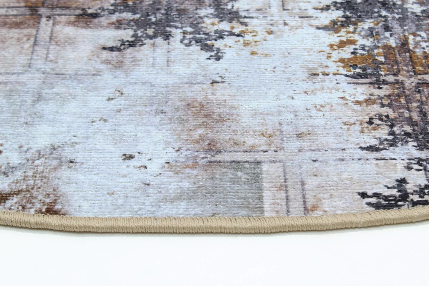 Round rug - Flores (black/brown/white)
