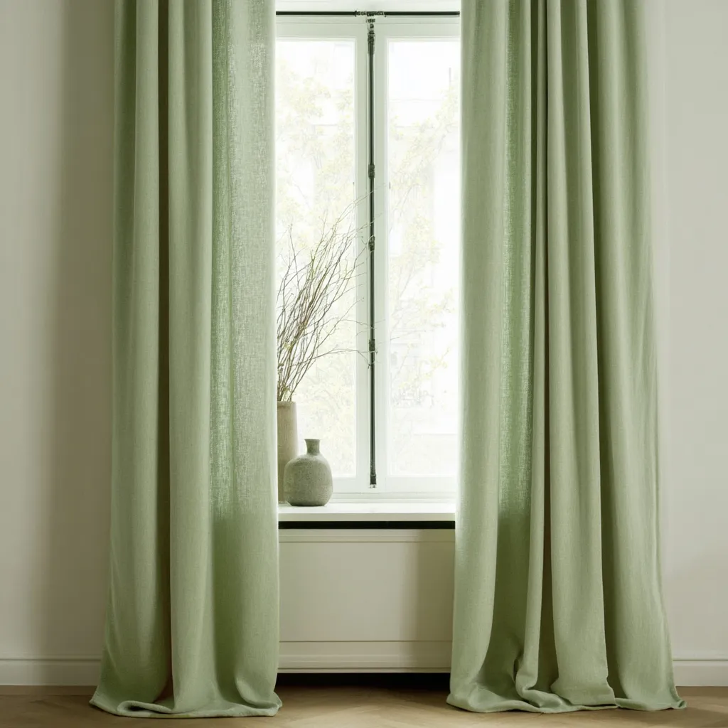 Curtains - Curtain in Linen Imitation Andrada (light green)