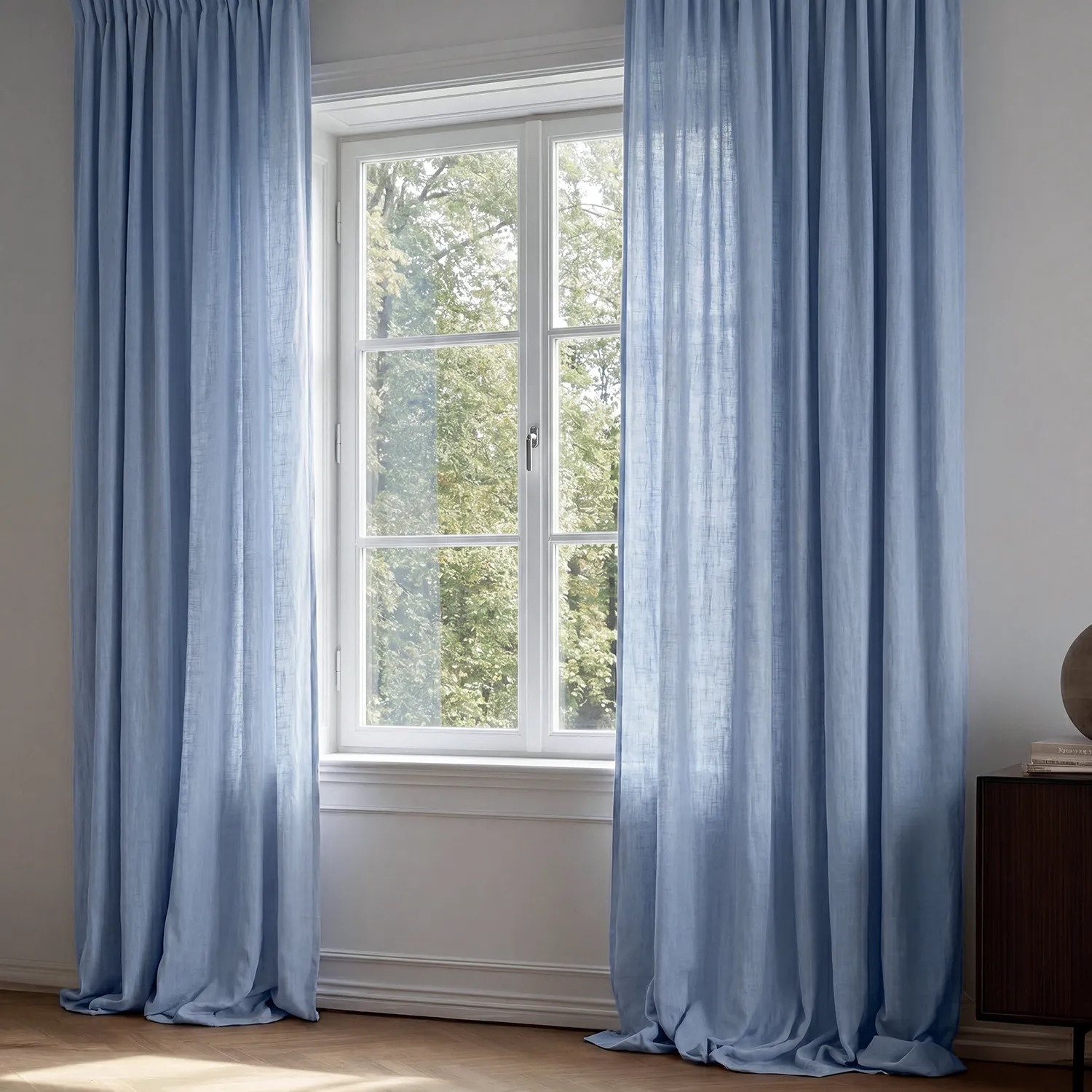 Curtains - Curtain in Linen Imitation Andrada (dark blue)