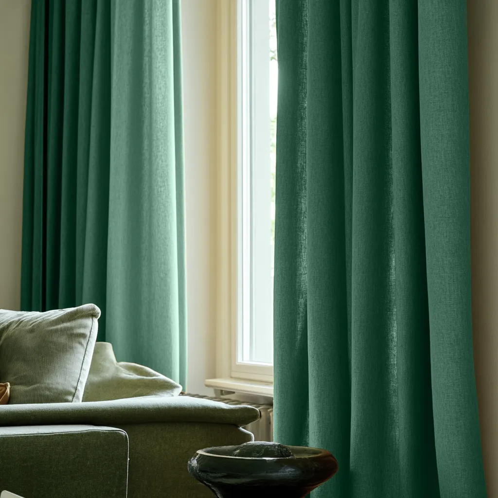 Curtains - Curtain in Linen Imitation Andrada (dark green)