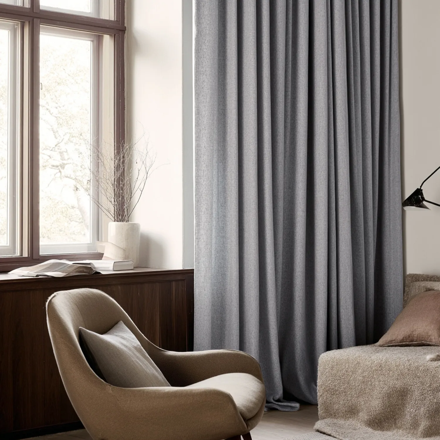 Curtains - Linen curtain Melania (light gray)