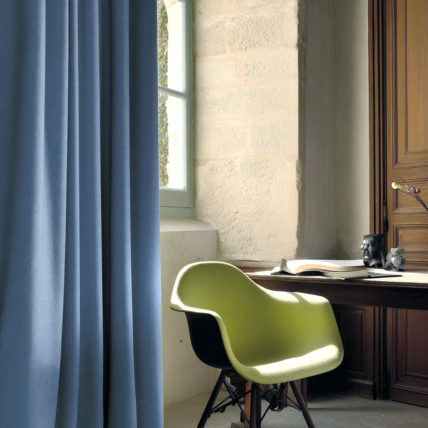 Curtains - Linen curtain Melania (dark blue)