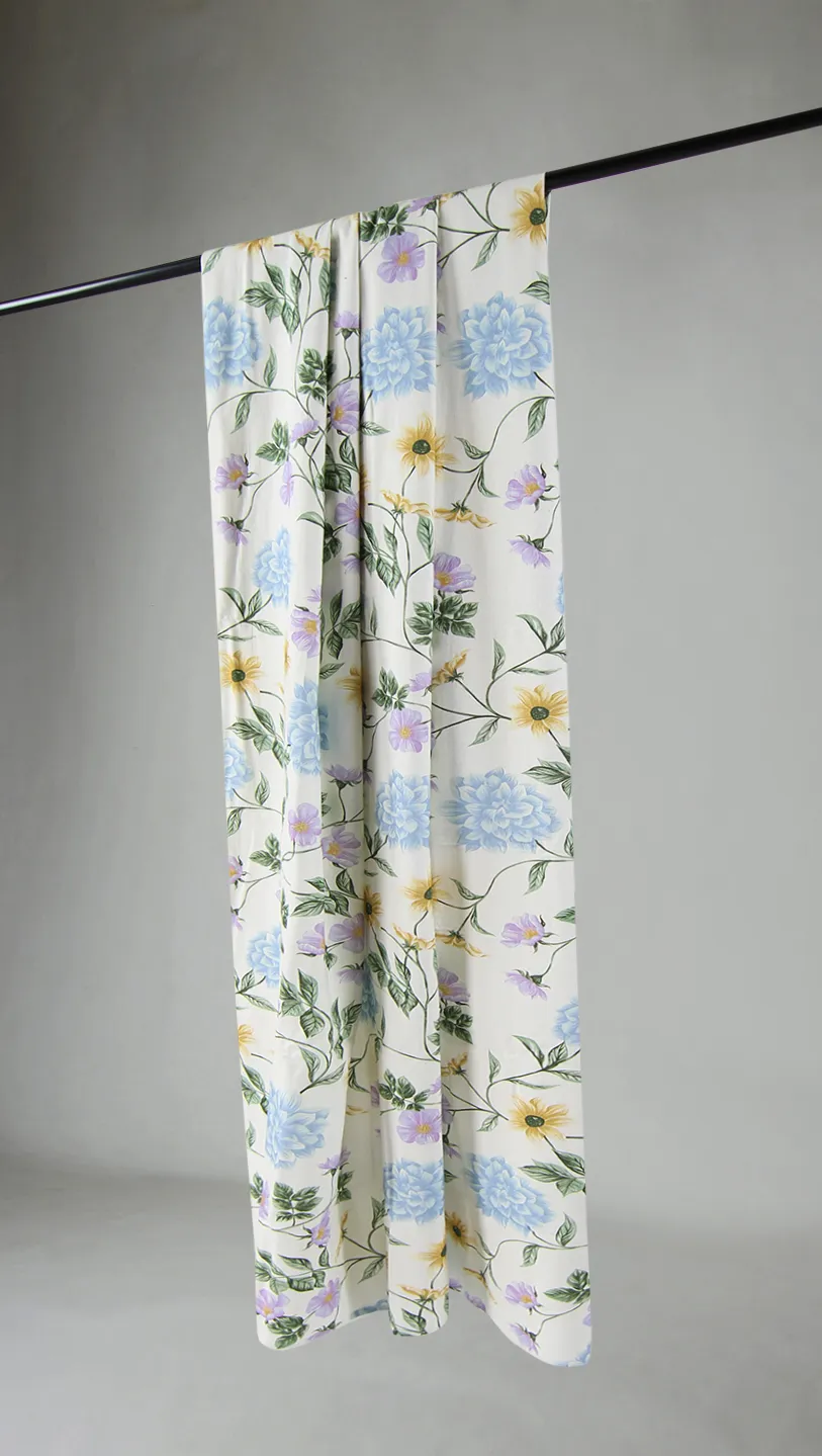 Curtains - Cotton curtain Dahlia (blue)
