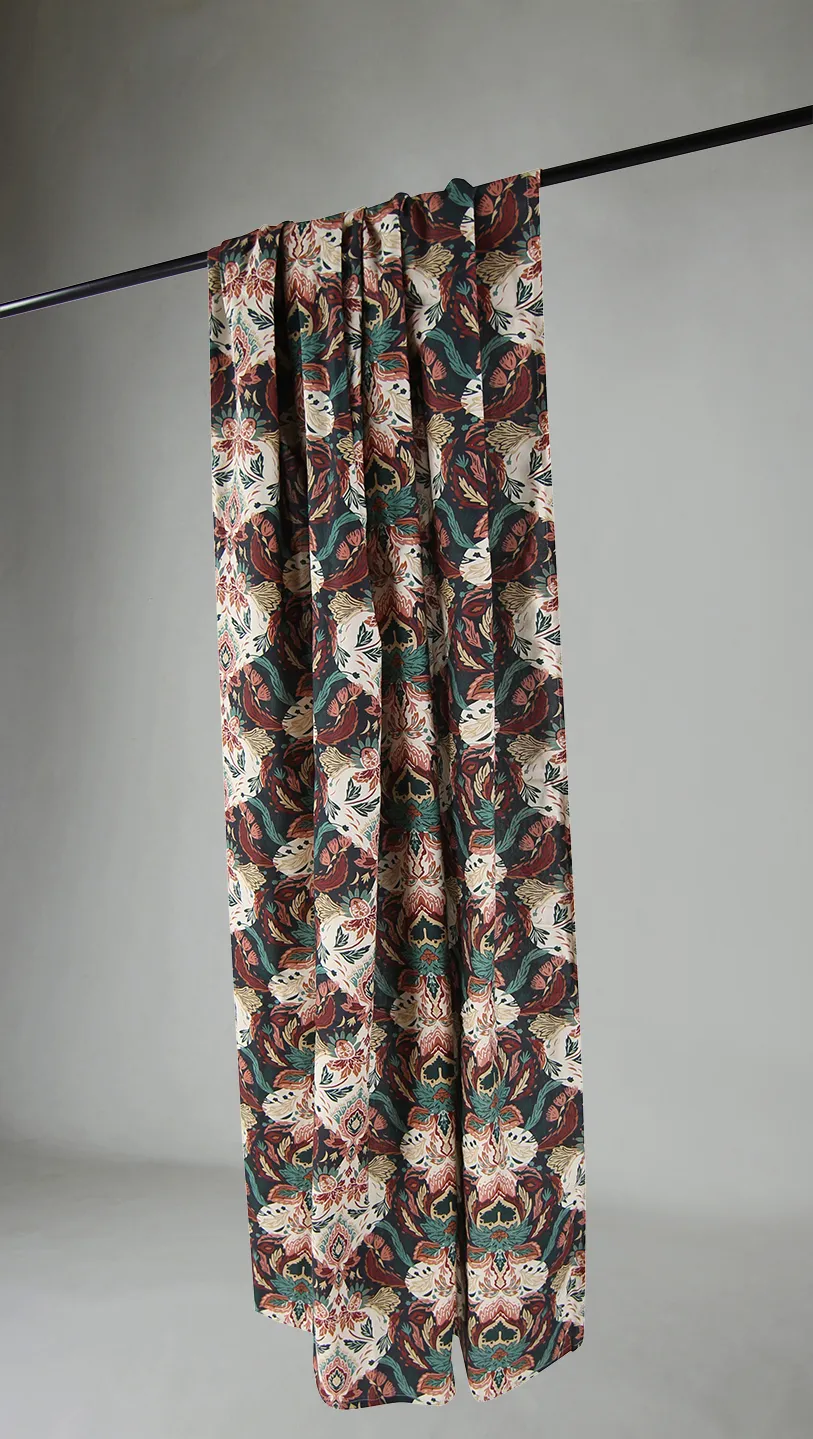 Curtains - Cotton curtain Paula (blue/multi)