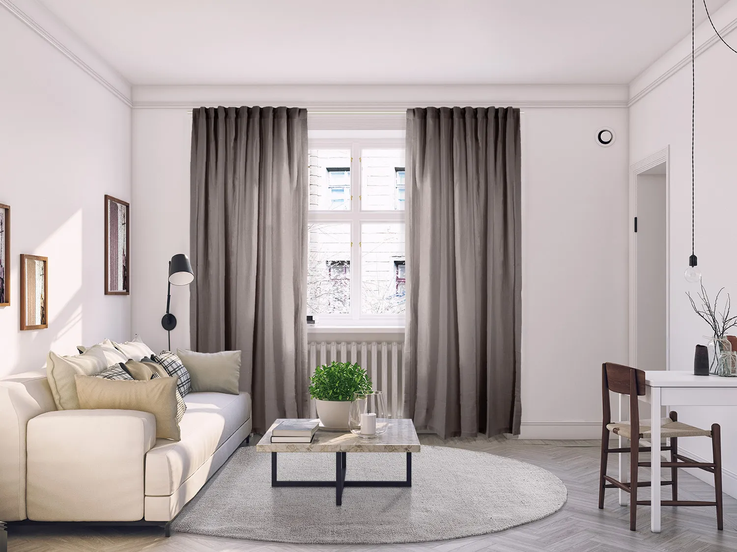 Curtains - Linen curtain Lilou (grey)