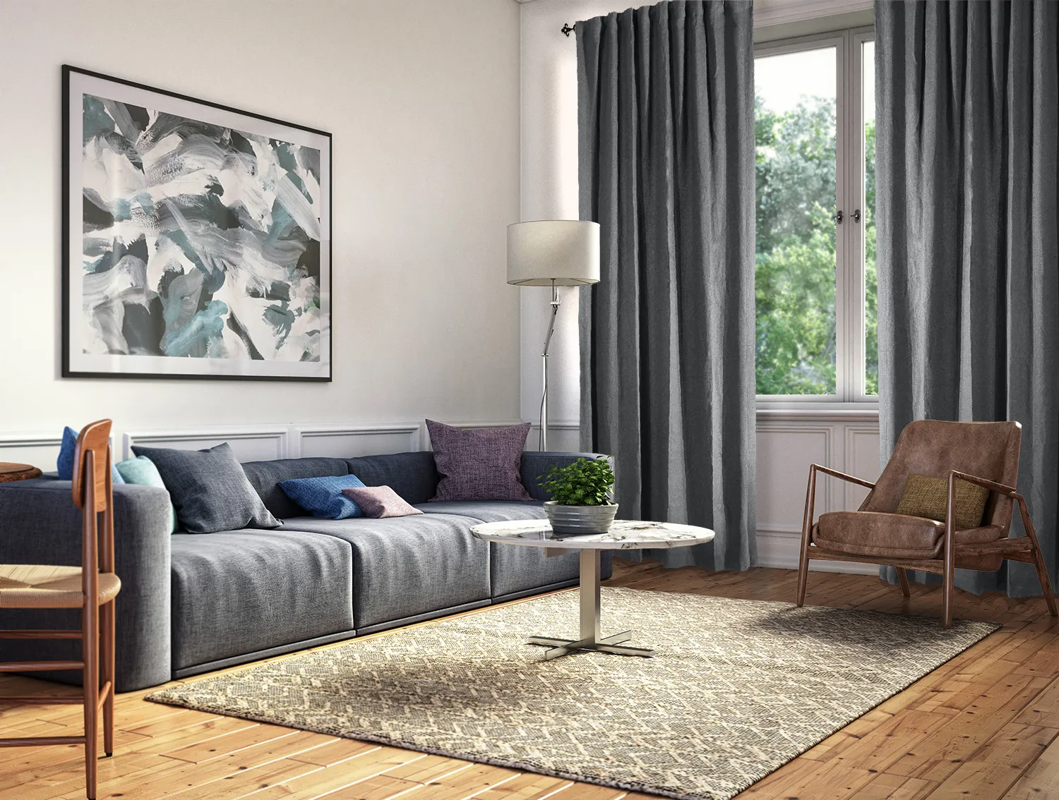 Curtains - Linen curtain Lilou (grey)