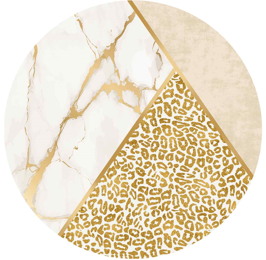 Round rug - Granada (white/gold)