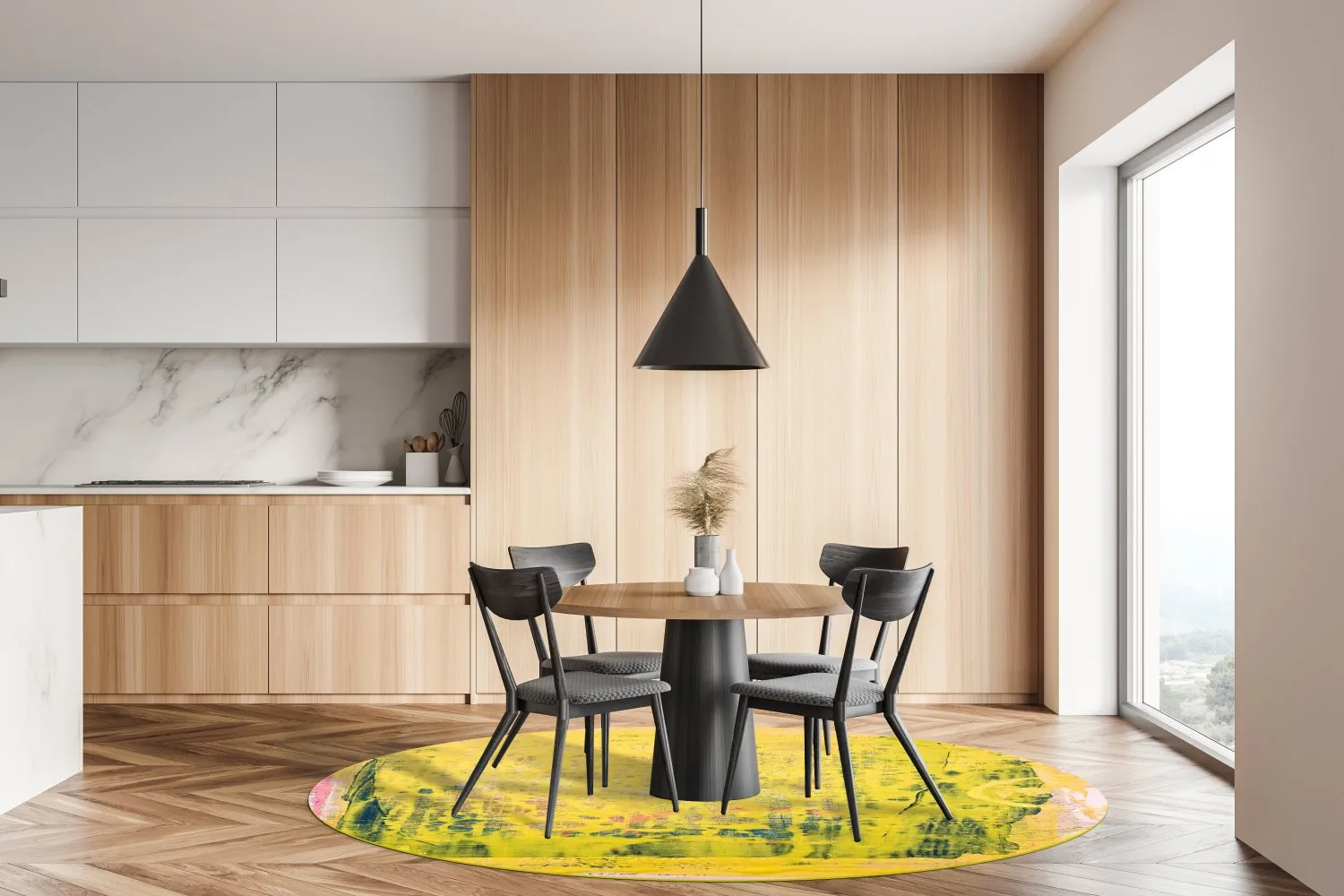 Round rug - Lemos (yellow)