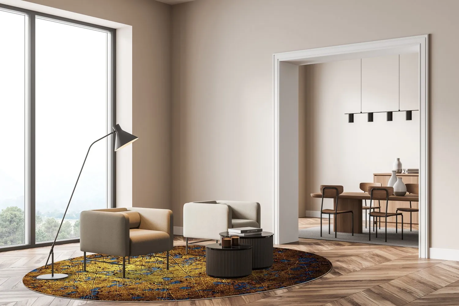 Round rug - Leiria (gold)