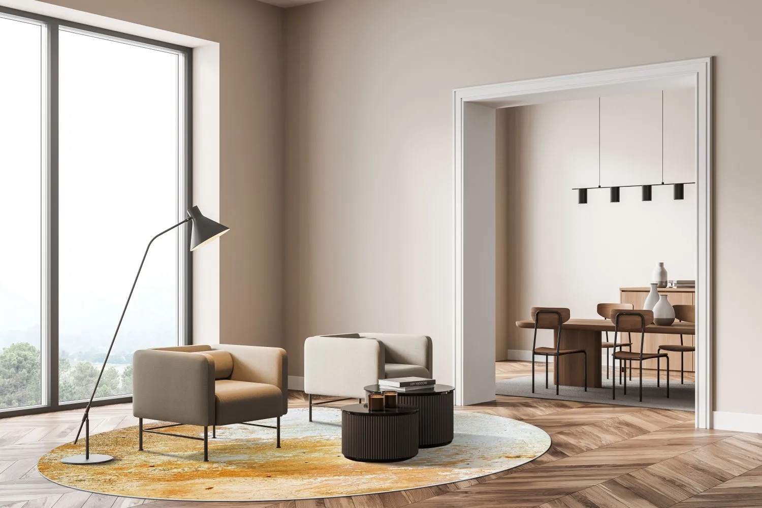 Round rug - Amadora (gold)