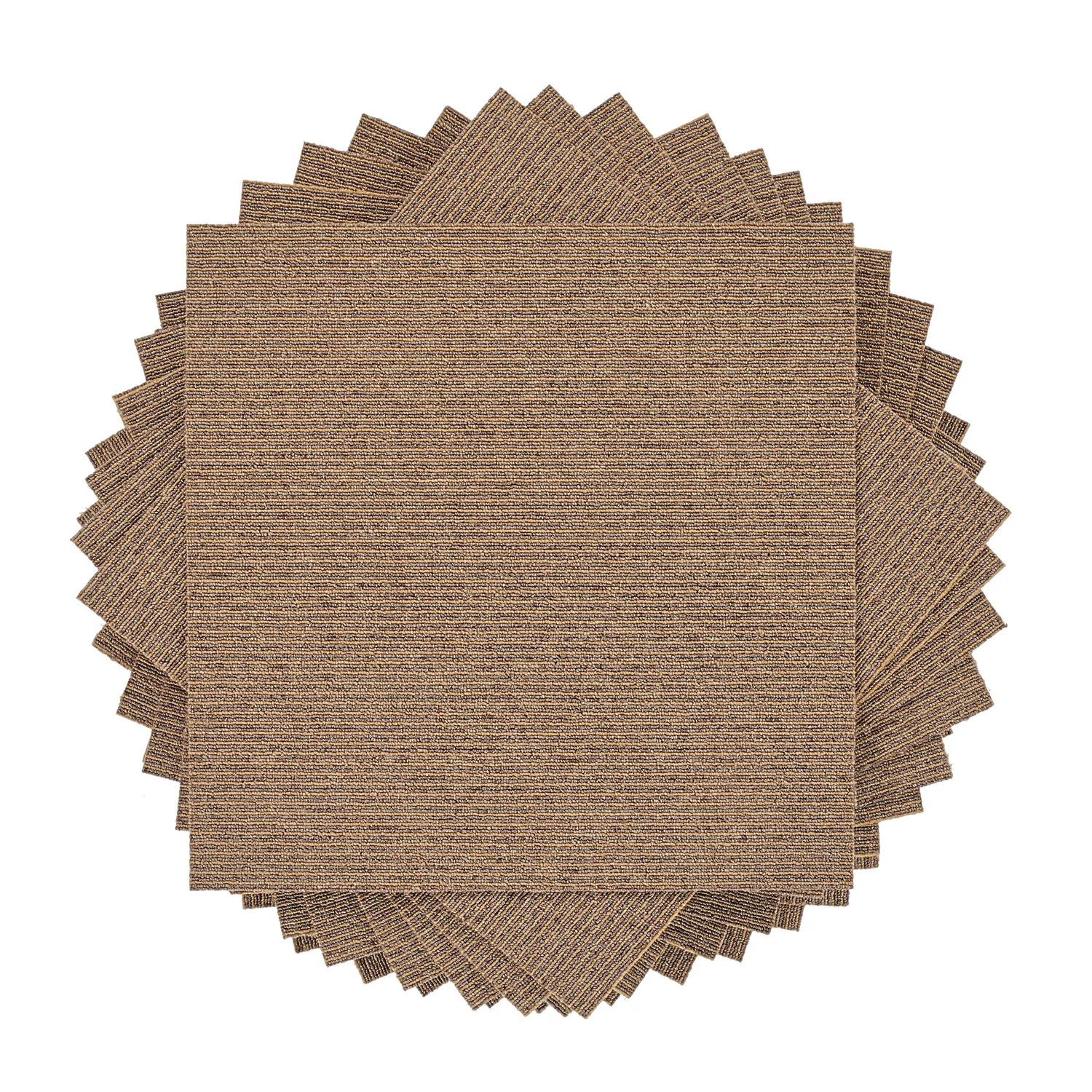 Wall-to-wall carpet - Almeria Carpet tiles 24 pcs (striped brown)