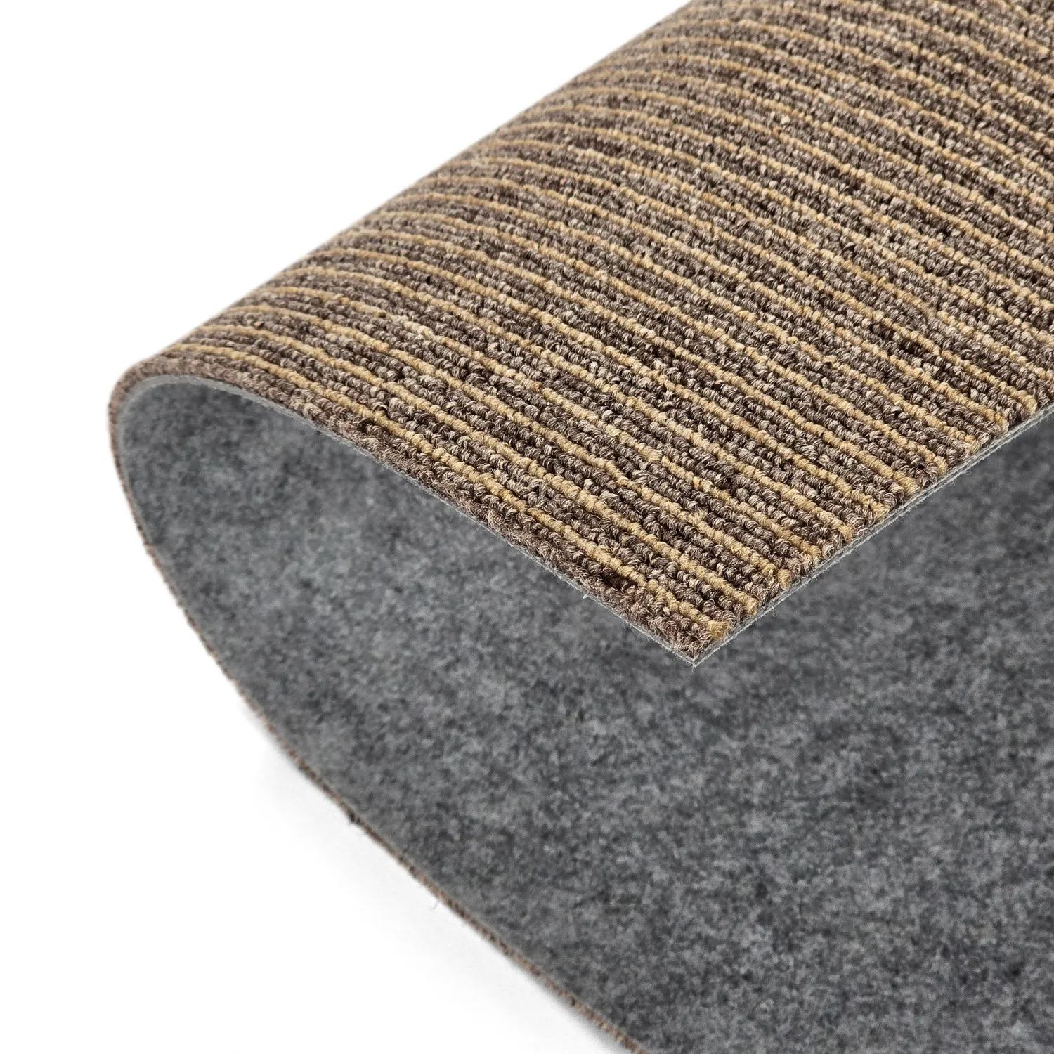 Wall-to-wall carpet - Almeria Carpet tiles 24 pcs (striped brown)