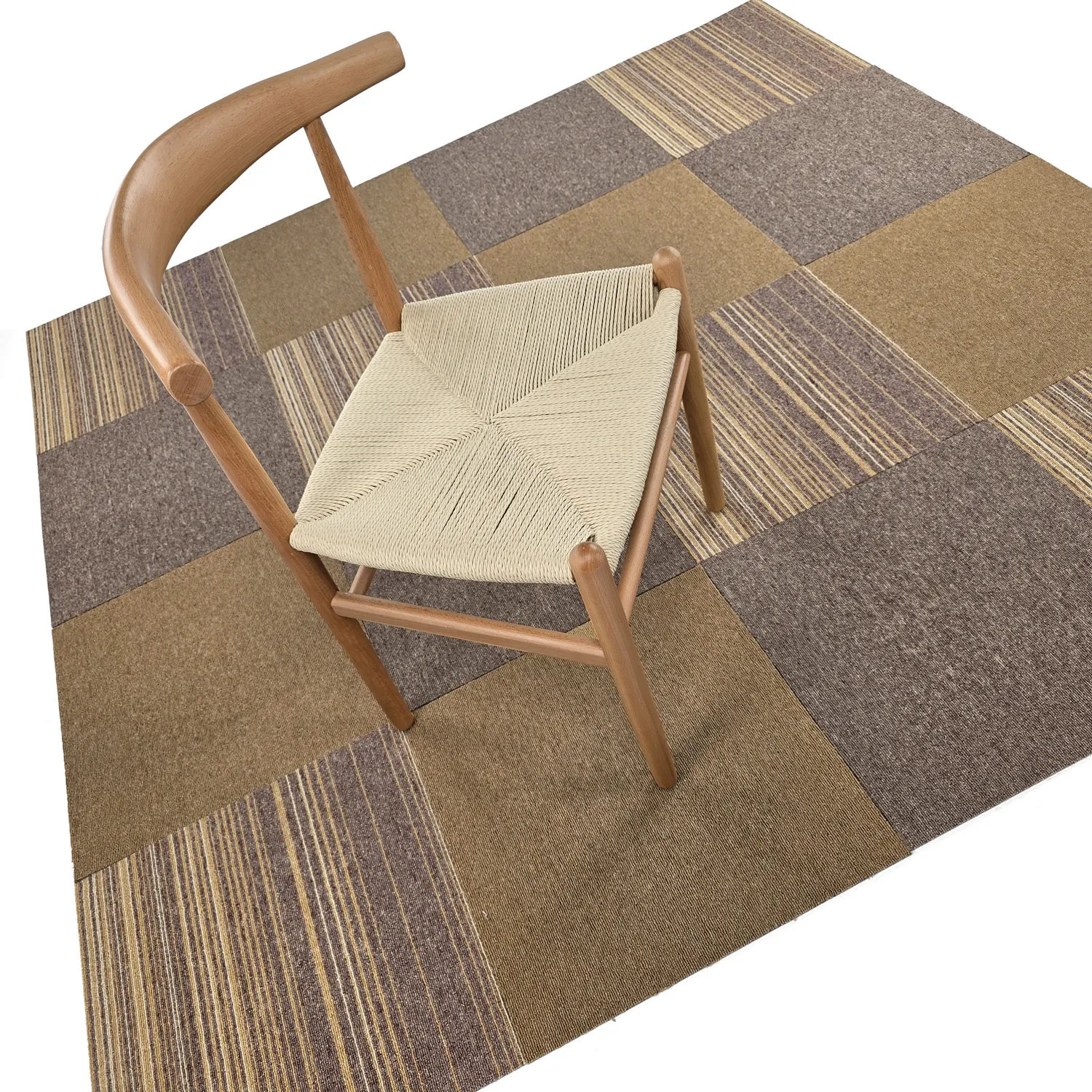 Wall-to-wall carpet - Almeria Carpet tiles 24 pcs (brown)