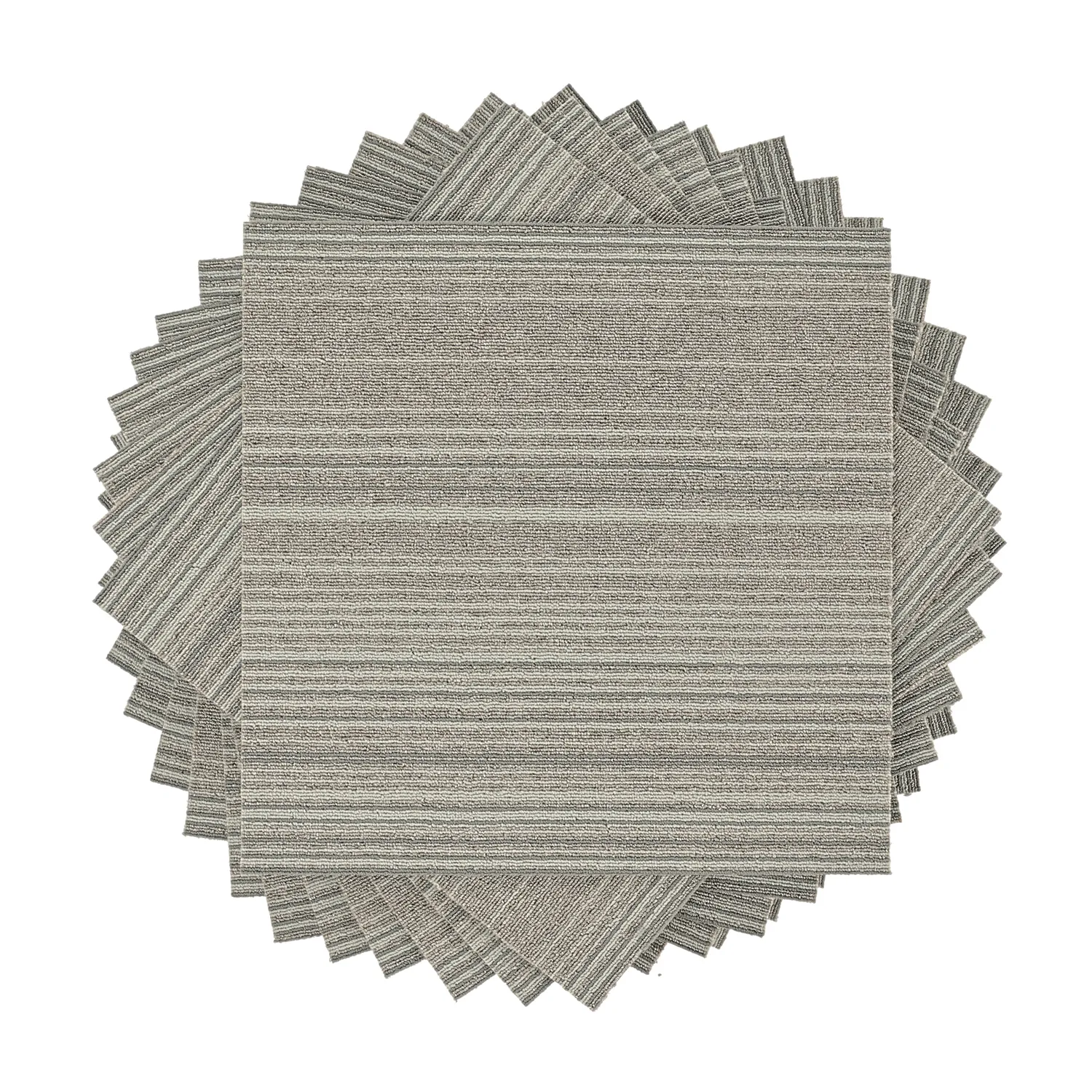 Wall-to-wall carpet - Almeria Carpet tiles 24 pcs (irregularly striped grey)