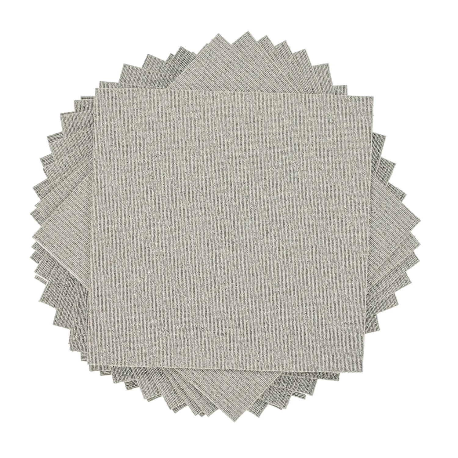 Wall-to-wall carpet - Almeria Carpet tiles 24 pcs (striped grey)