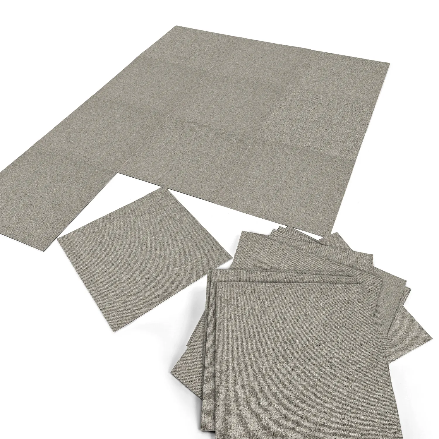 Wall-to-wall carpet - Almeria Carpet tiles 24 pcs (grey)
