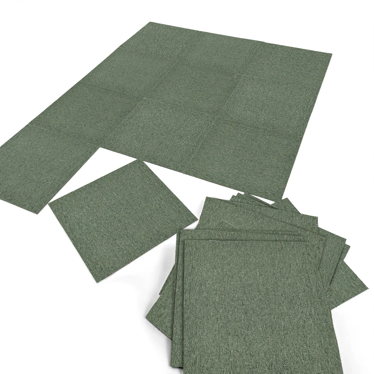 Wall-to-wall carpet - Almeria Carpet tiles 24 pcs (green)