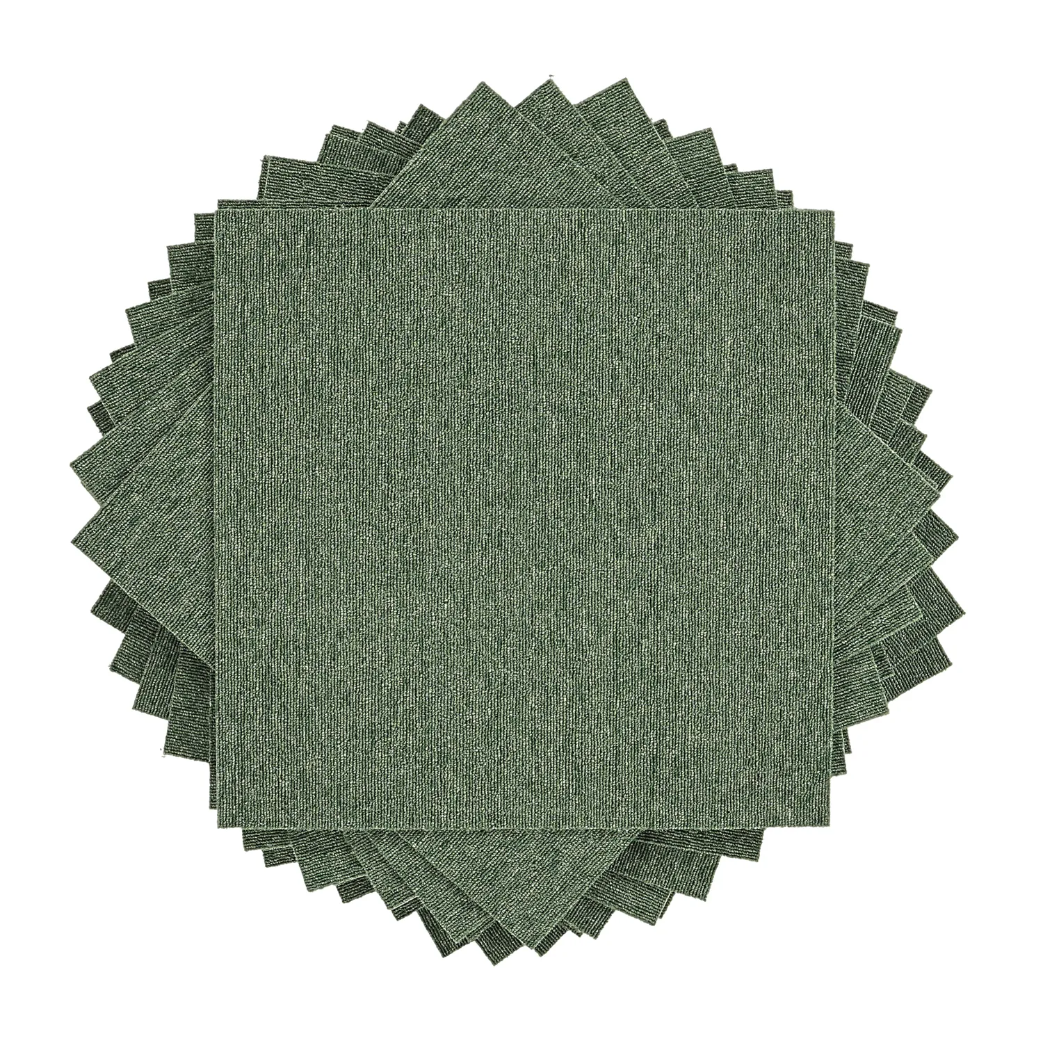 Wall-to-wall carpet - Almeria Carpet tiles 24 pcs (green)