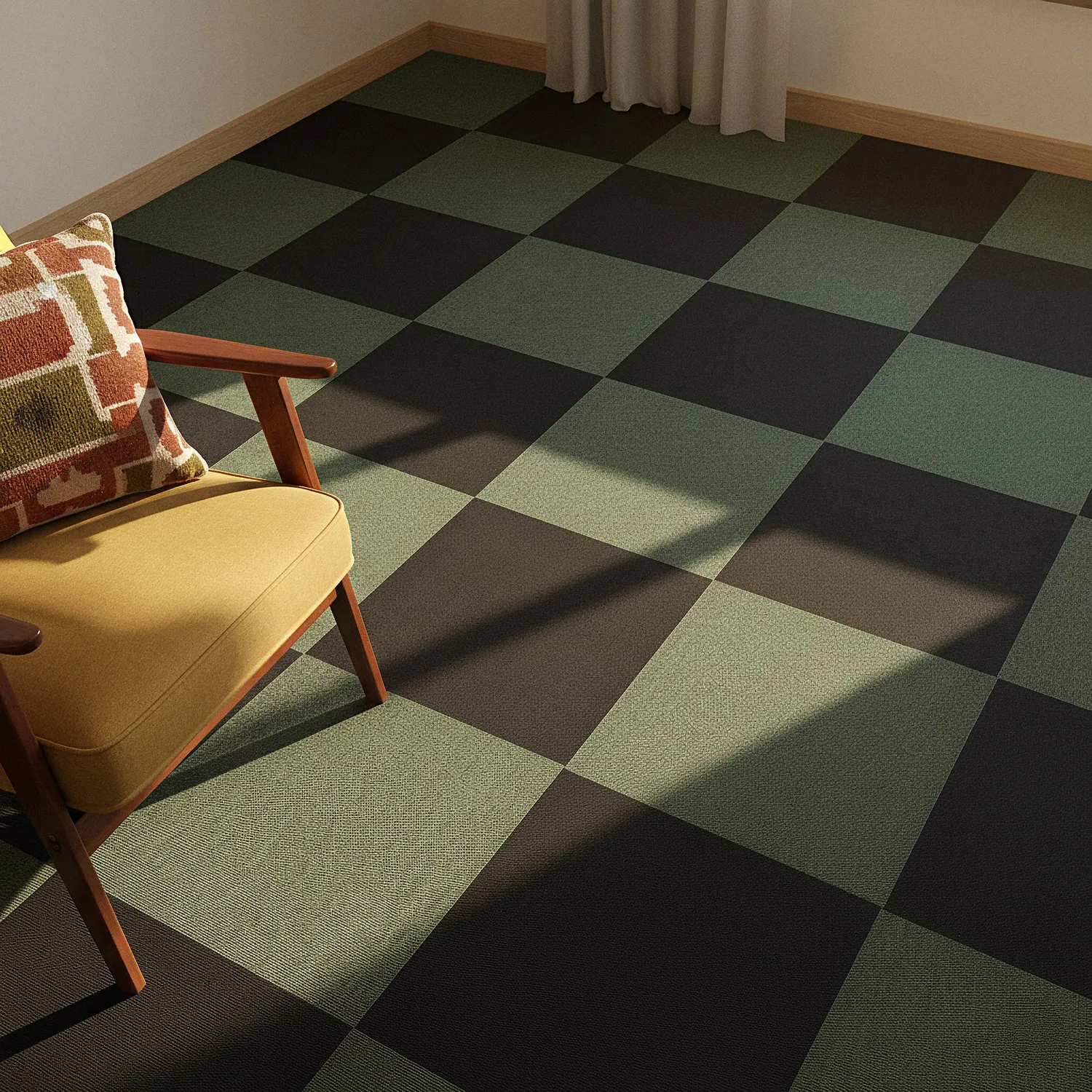 Wall-to-wall carpet - Almeria Carpet tiles 24 pcs (black)