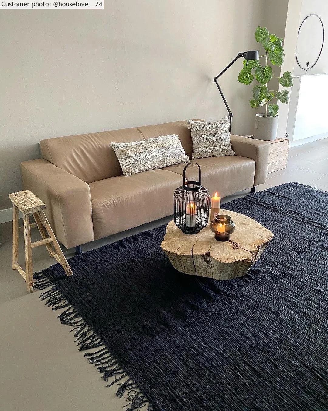 Rag rug - Silje (black)