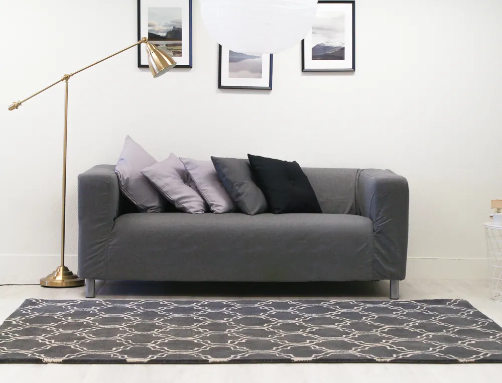 Wool rug - Korinth (dark grey)