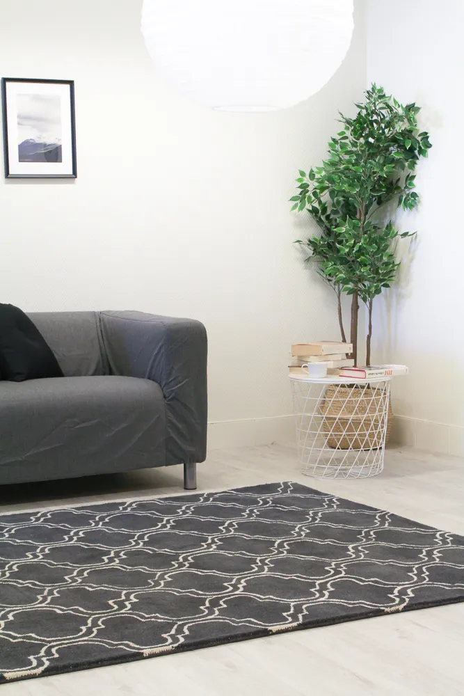 Wool rug - Korinth (dark grey)
