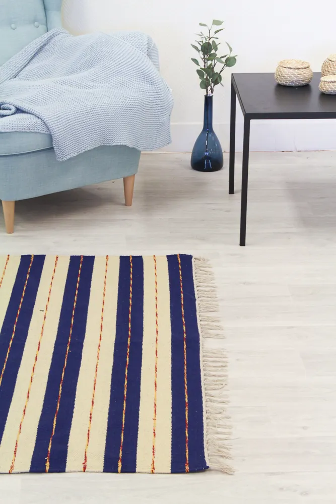 Rag rug - Alva (blue)