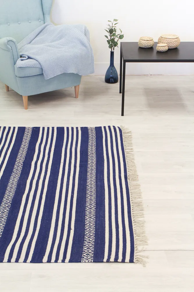 Rag rug - Ystad (blue)