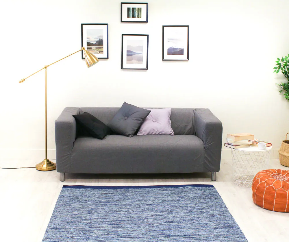 Rag rug - Slite (blue)