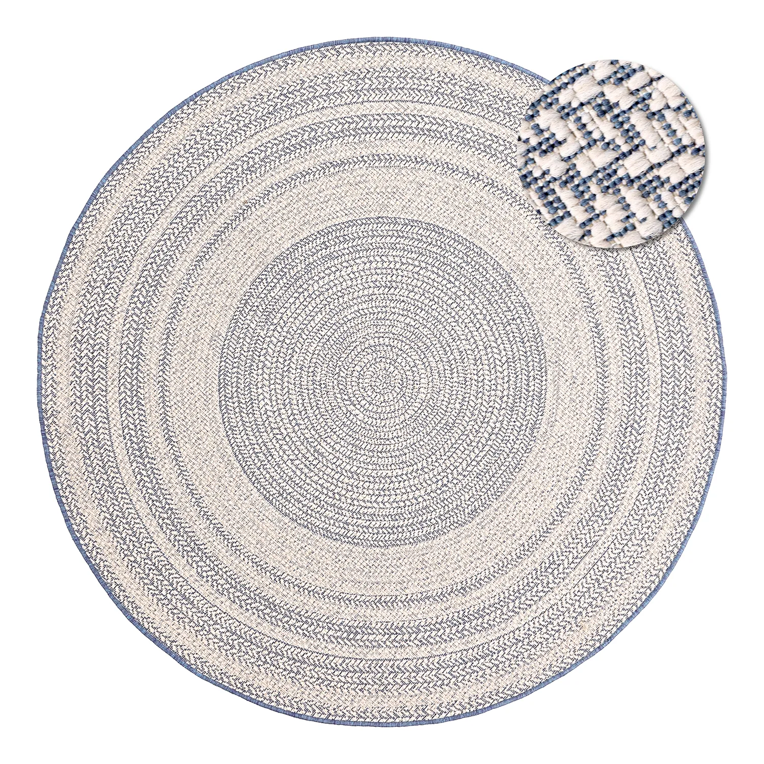 Round rug - Indoor/Outdoor Angus (blue)