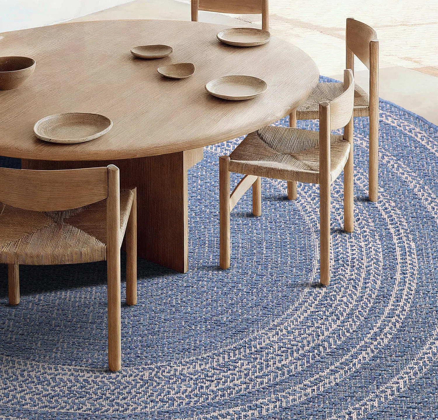 Round rug - Indoor/Outdoor Angus (blue)