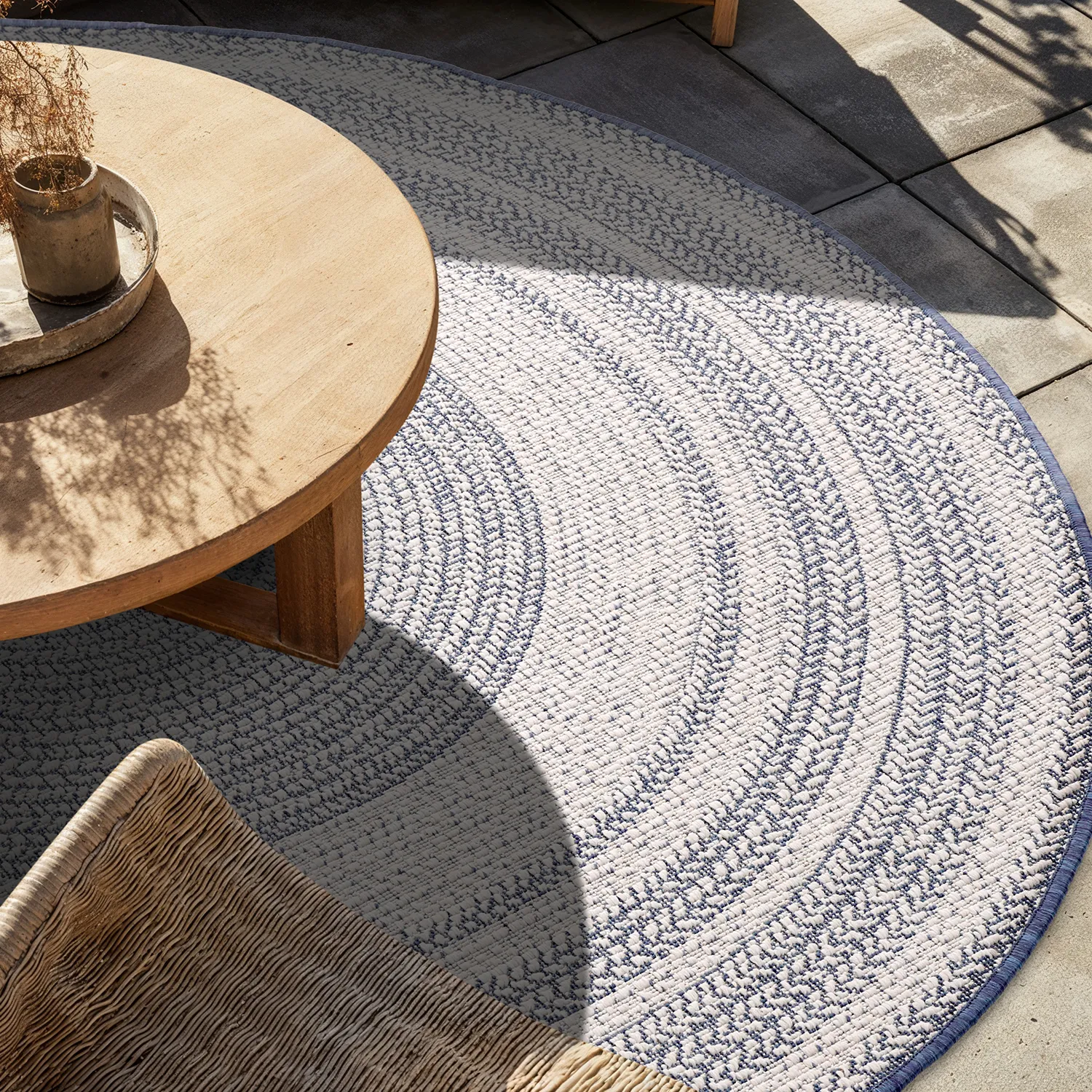 Round rug - Indoor/Outdoor Angus (blue)