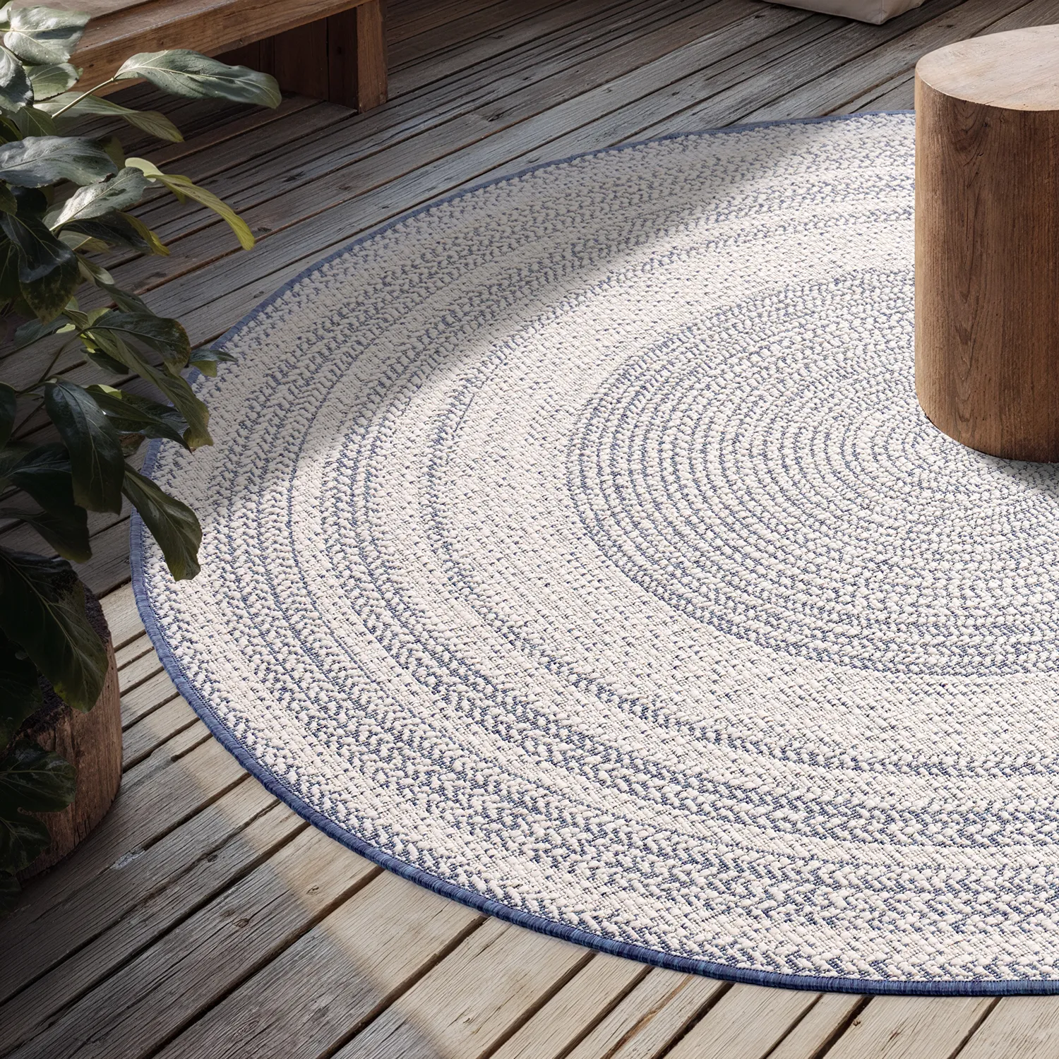Round rug - Indoor/Outdoor Angus (blue)