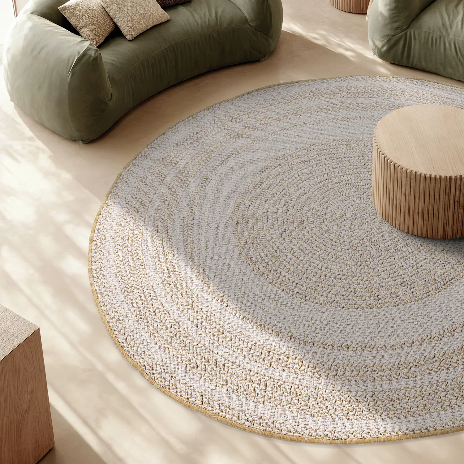 Round rug - Indoor/Outdoor Angus (nature)