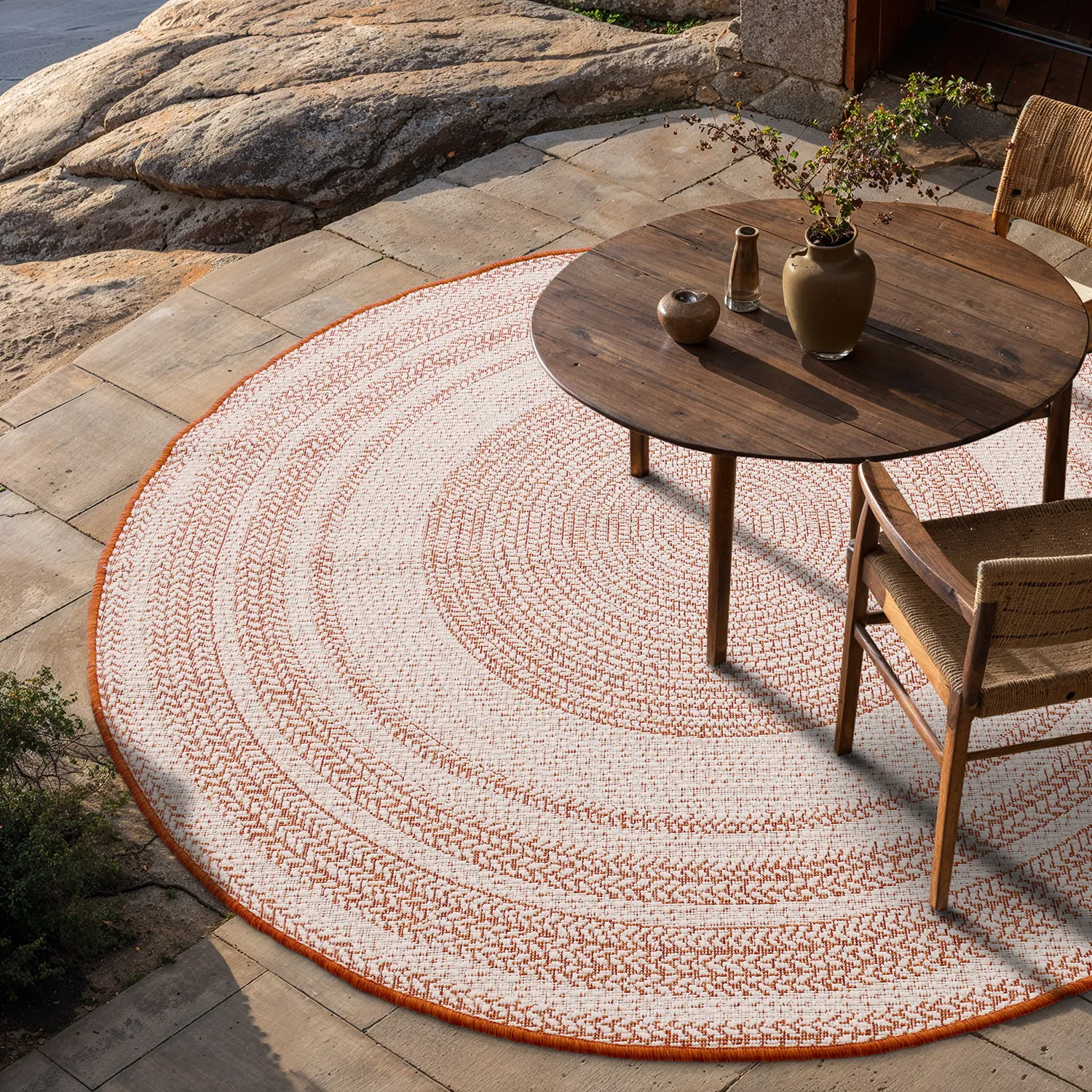 Round rug - Indoor/Outdoor Angus (red)
