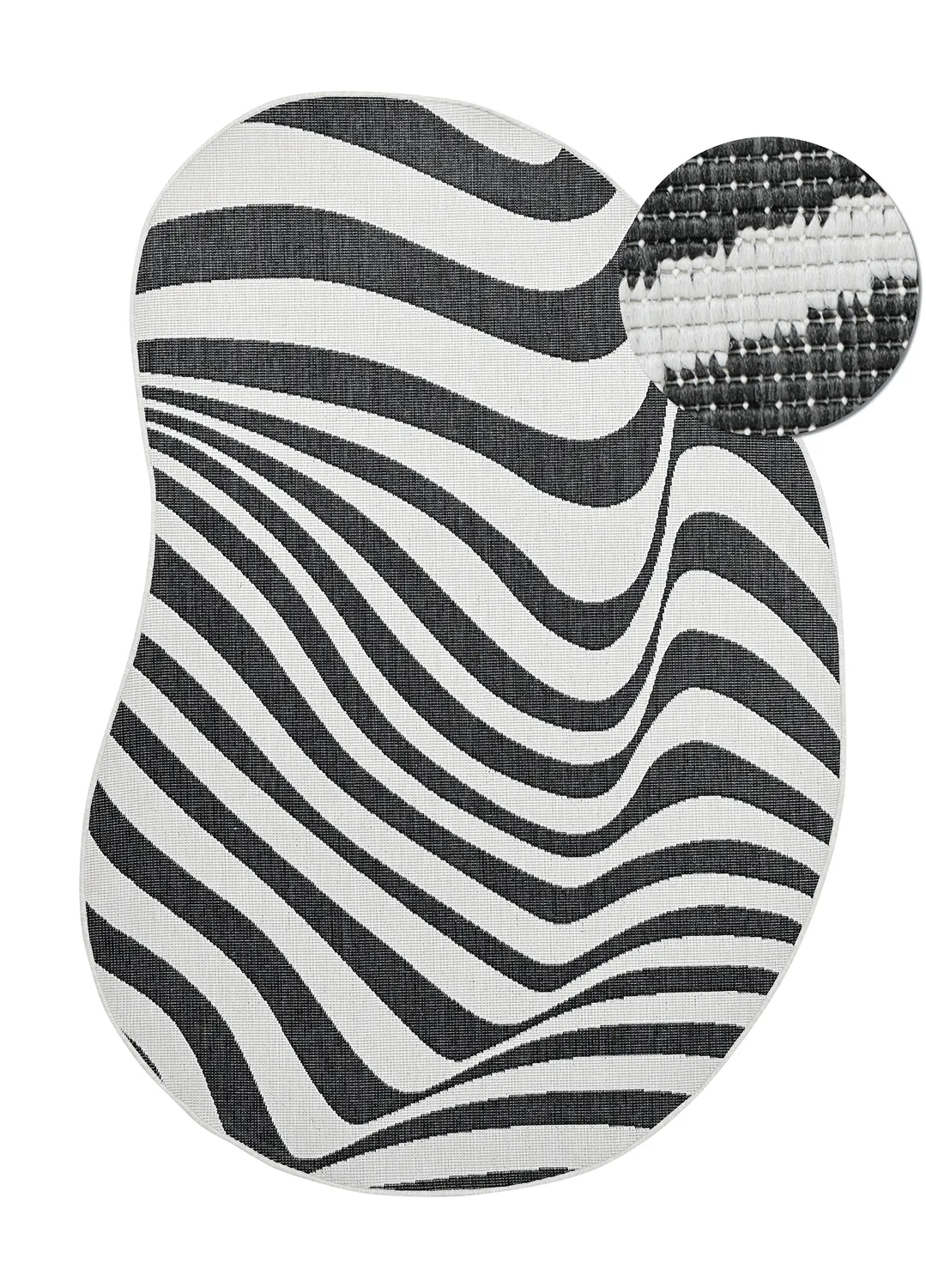 Indoor/Outdoor rug - utomhusmatta - Remina (black/white)