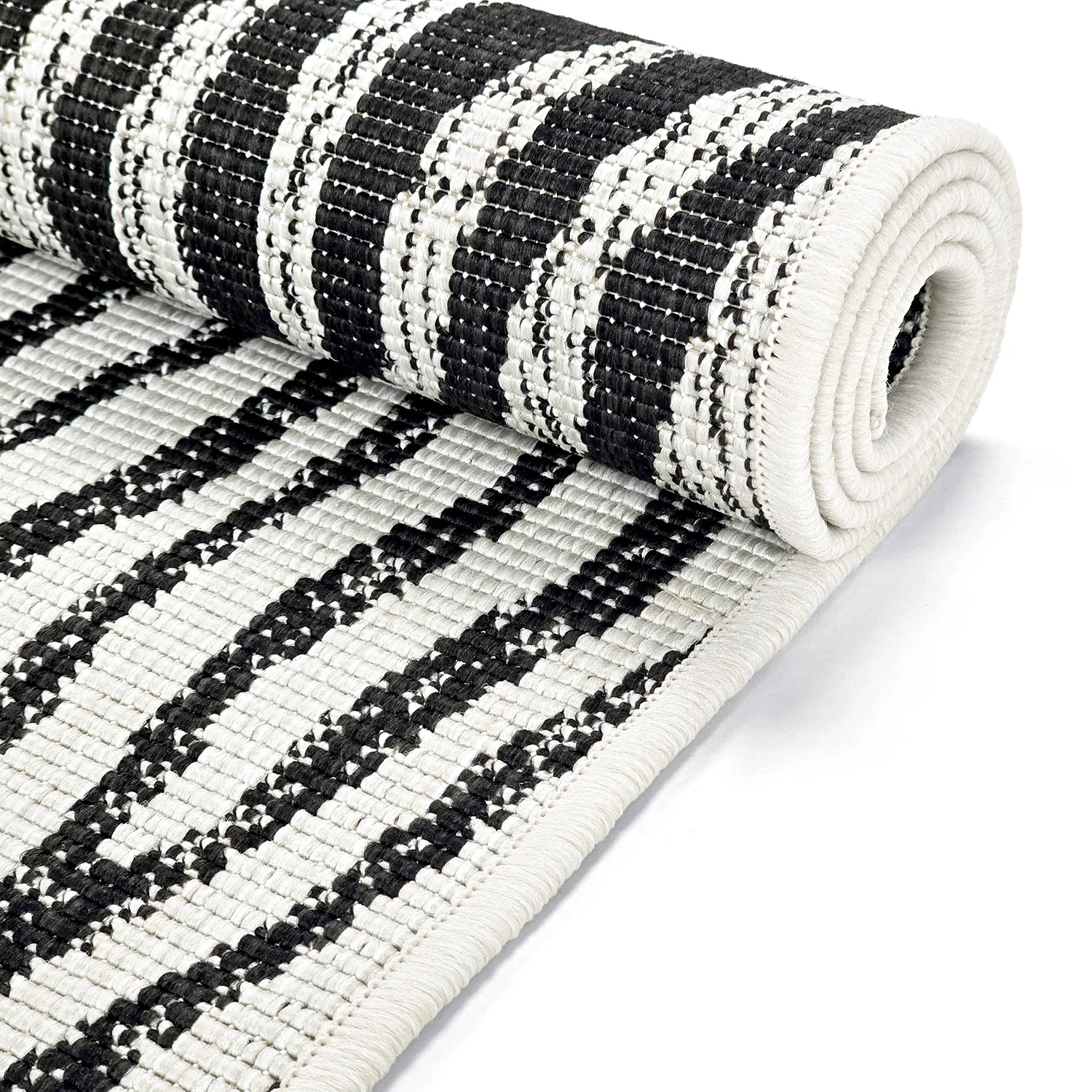 Indoor/Outdoor rug - utomhusmatta - Vaura (black/white)
