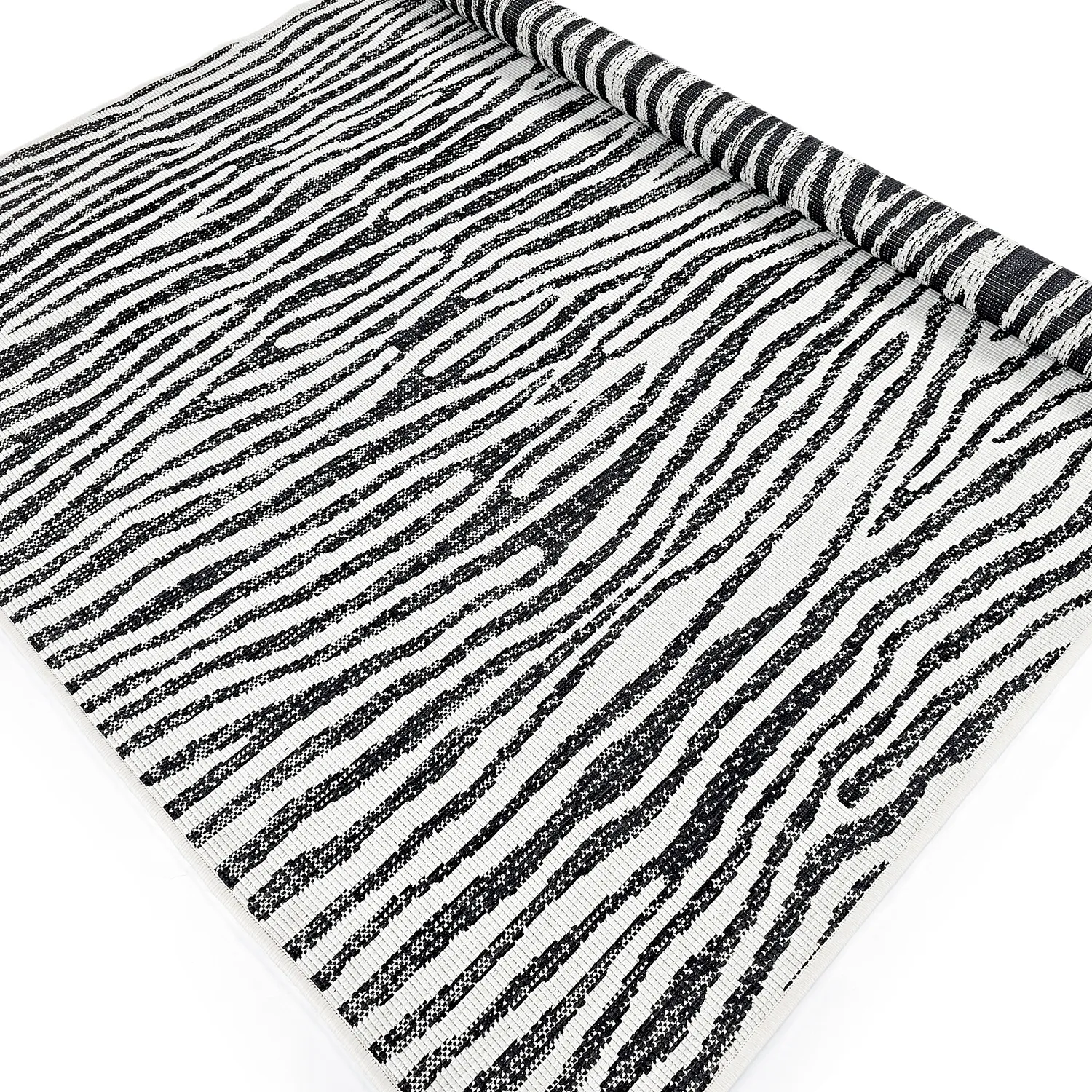 Indoor/Outdoor rug - utomhusmatta - Vaura (black/white)