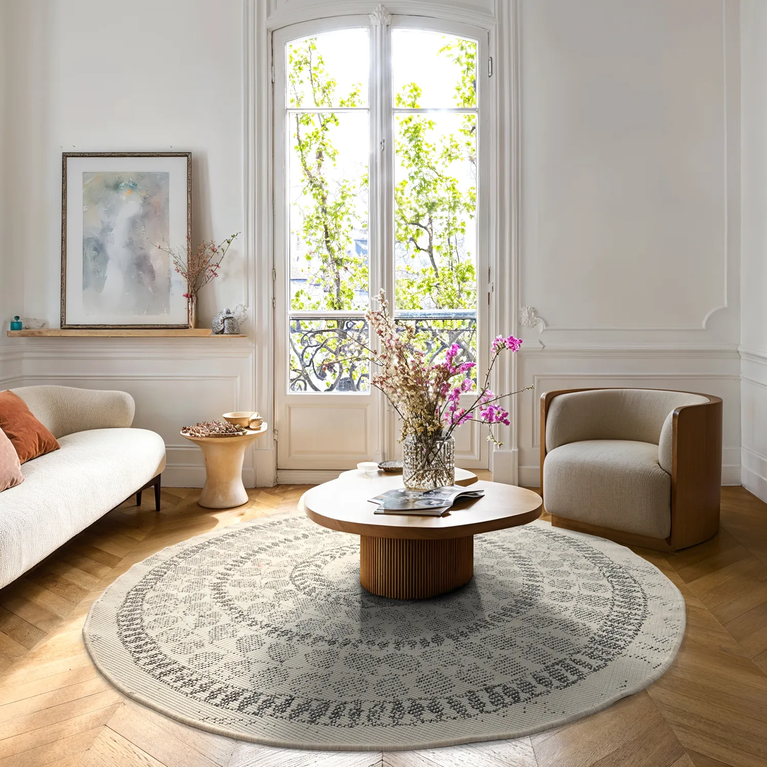 Round rug - Indoor/Outdoor Malcolm (grey)
