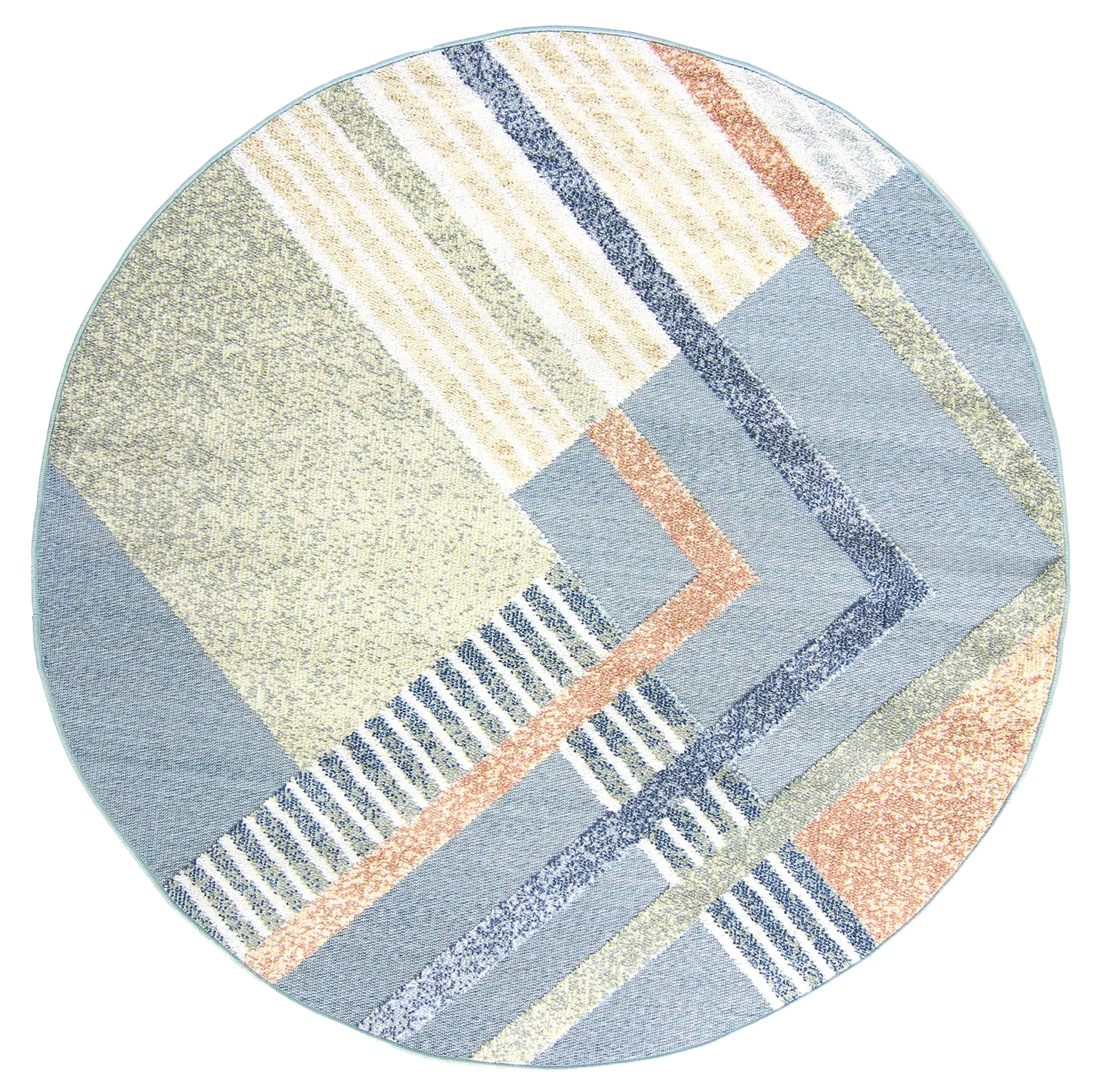 Round rug - Indoor/Outdoor Trivia (blue/multi)