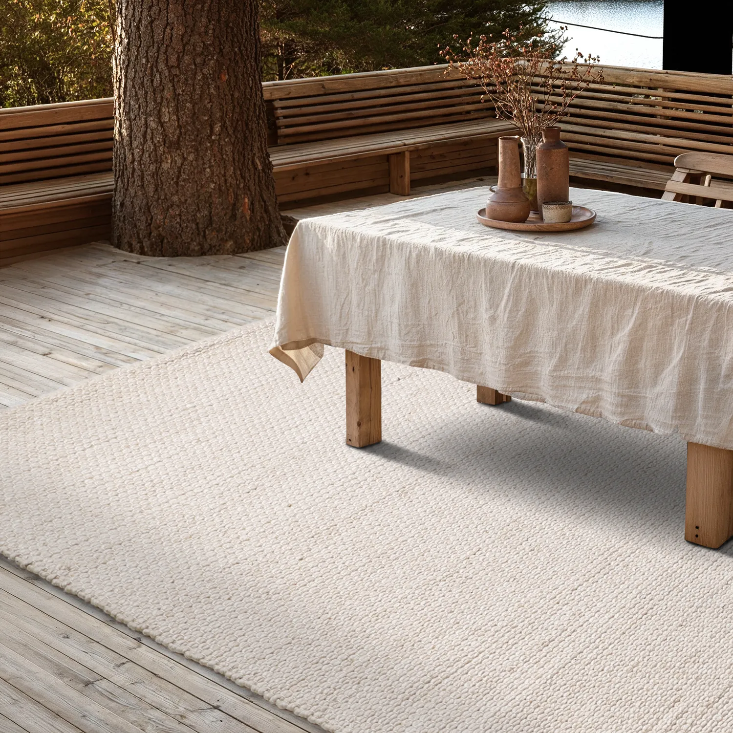 Indoor/Outdoor rug - Arco Wool Look (cream)